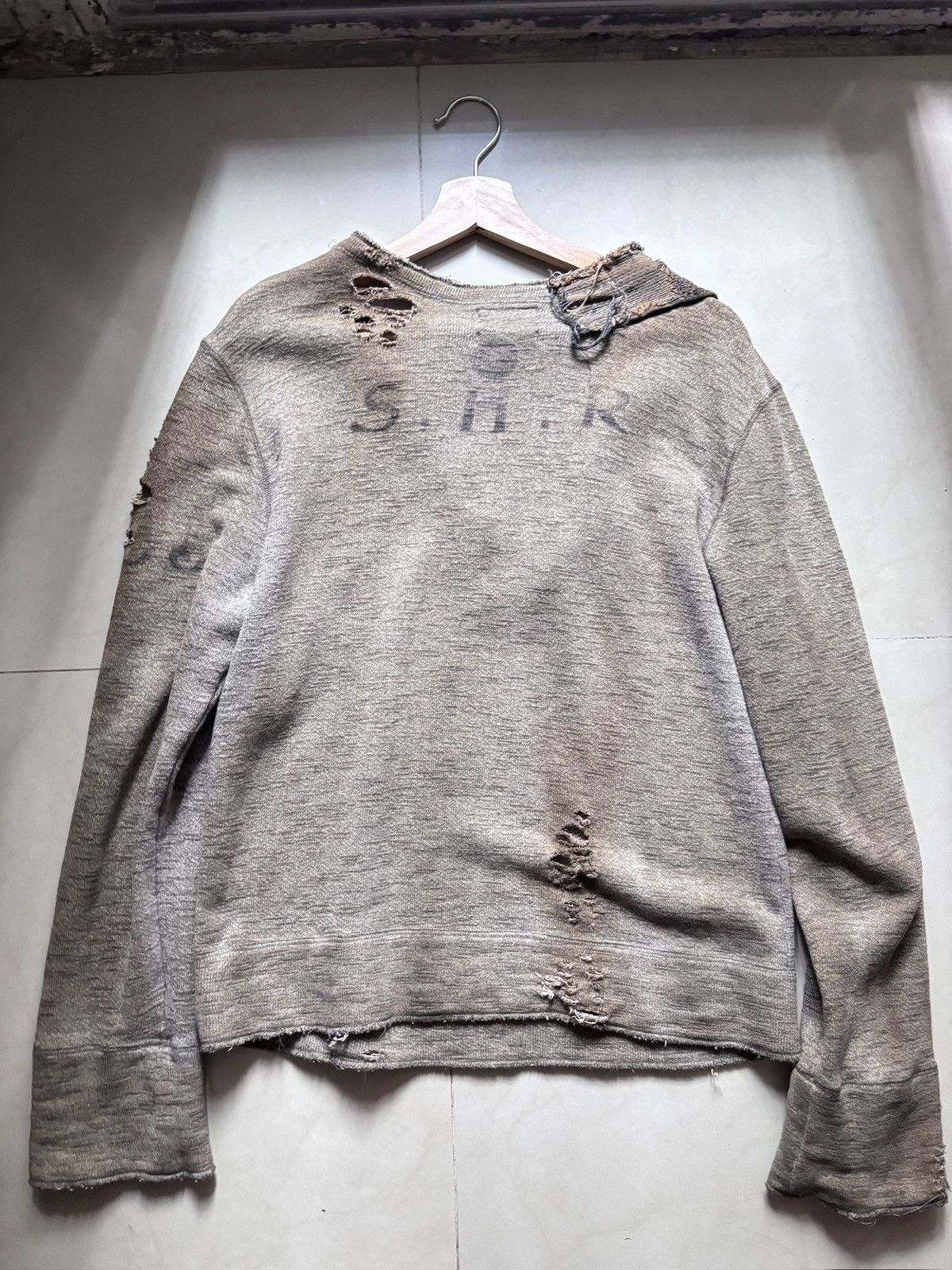 14th Addiction × John Galliano × Share Spirit Homme Share Spirit Homme Faded Boxy Sweater Size US M / EU 48-50 / 2 - 2 Thumbnail