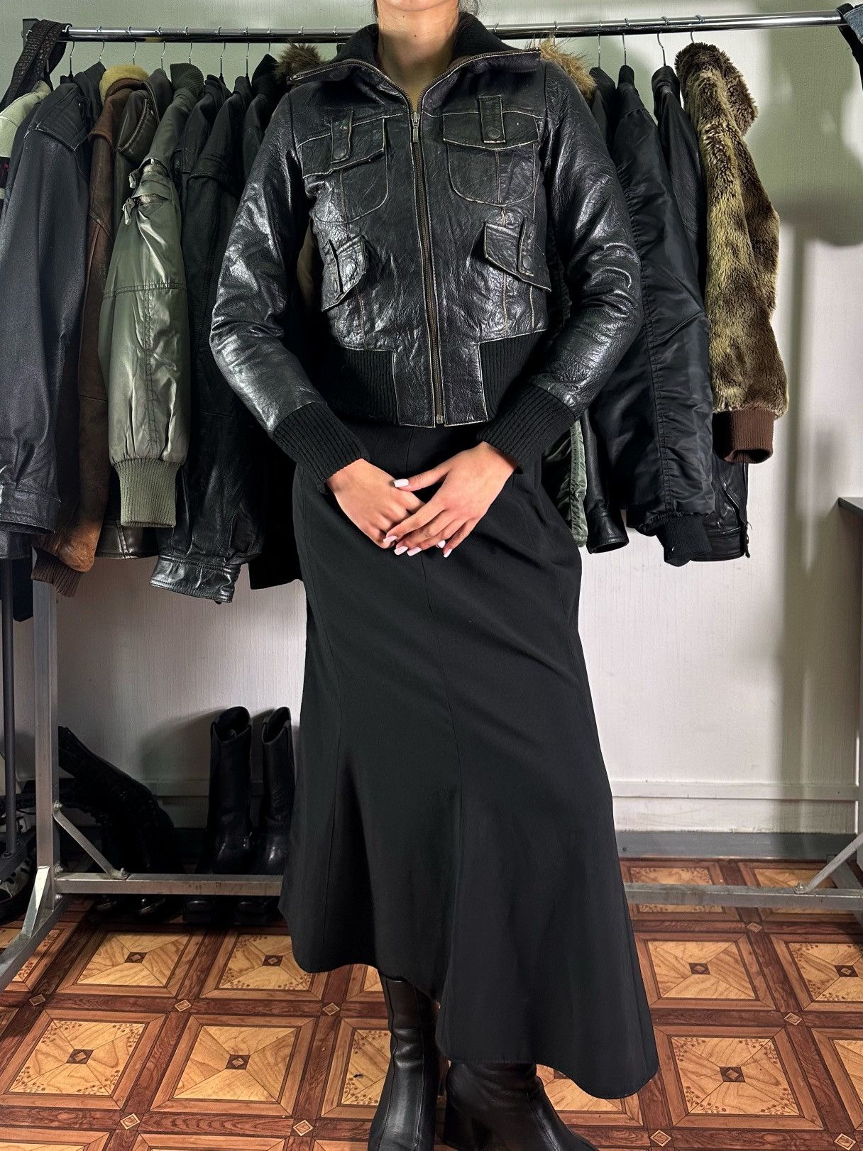 Vintage Avant Garde Cropped leather jacket Size S / US 4 / IT 40 - 1 Thumbnail