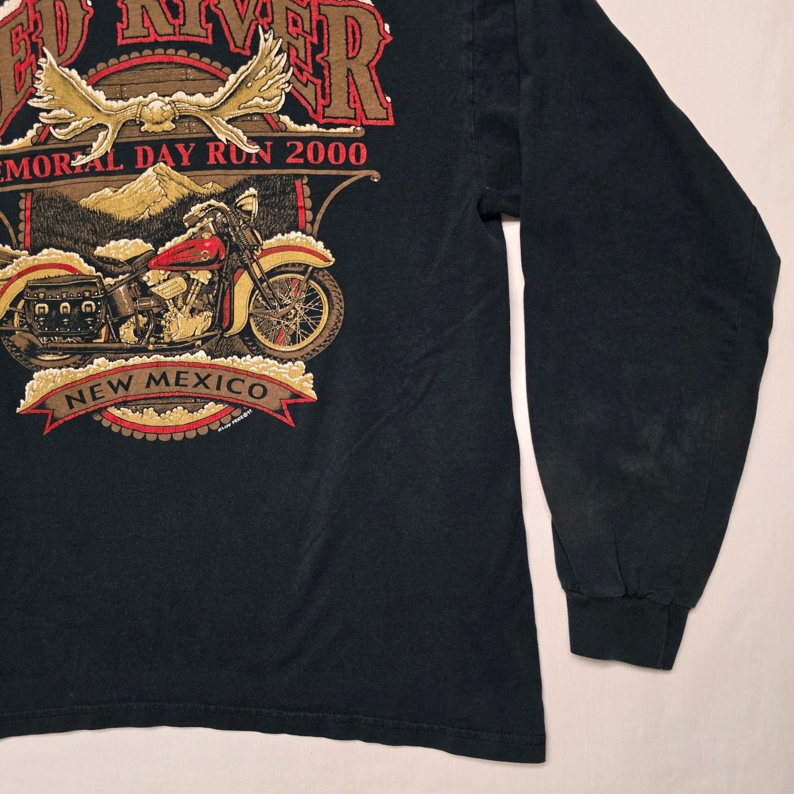 Anvil Vintage Motorcyle Red River New Mexico Biker L Black Tee Size US L / EU 52-54 / 3 - 2 Thumbnail