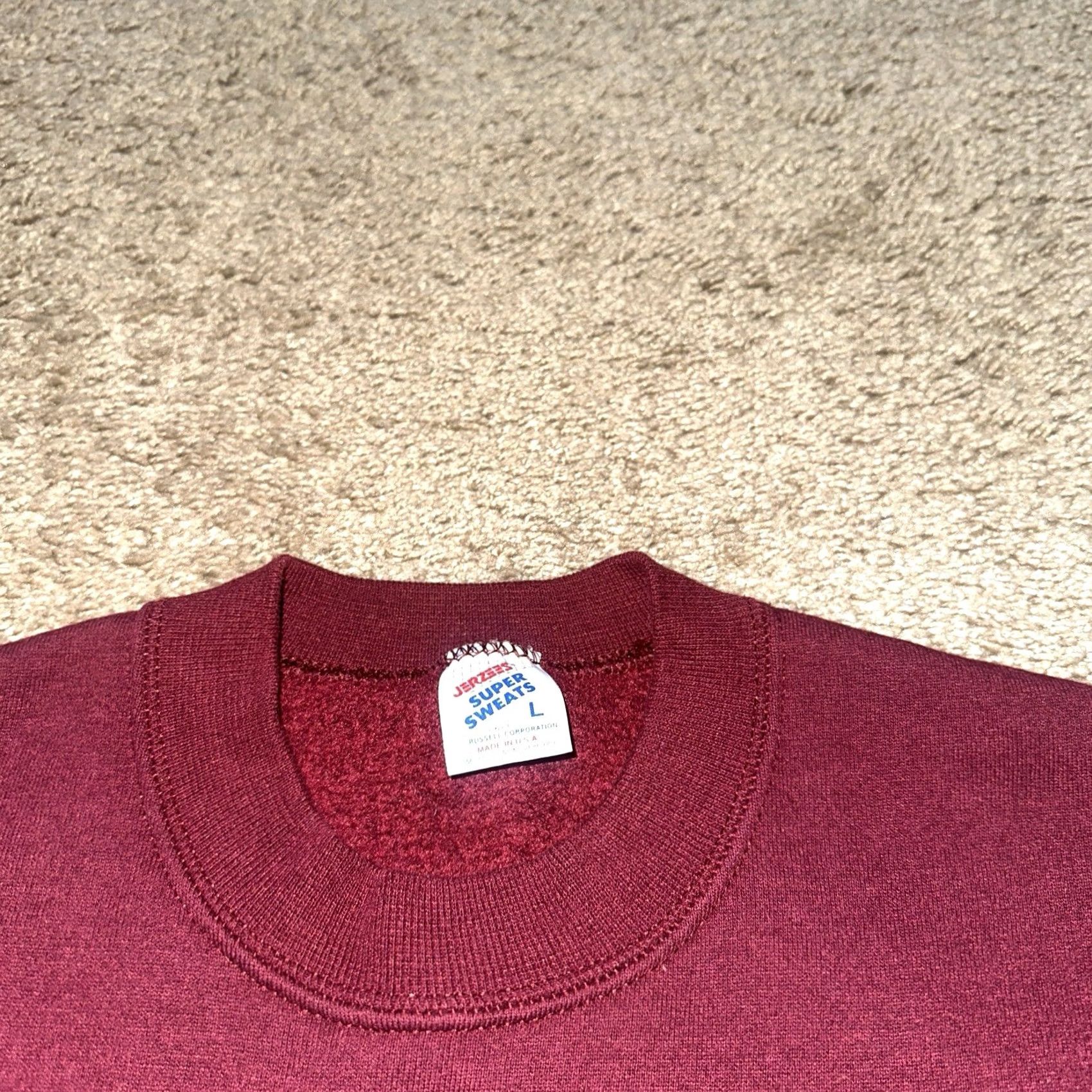 Jerzees VINTAGE Virginia Tech Sweatshirt Mens Pullover Crewneck Burgundy 90s JERZEES Logo Graphic Print University Mens Regular Size L Size US L / EU 52-54 / 3 - 3 Thumbnail