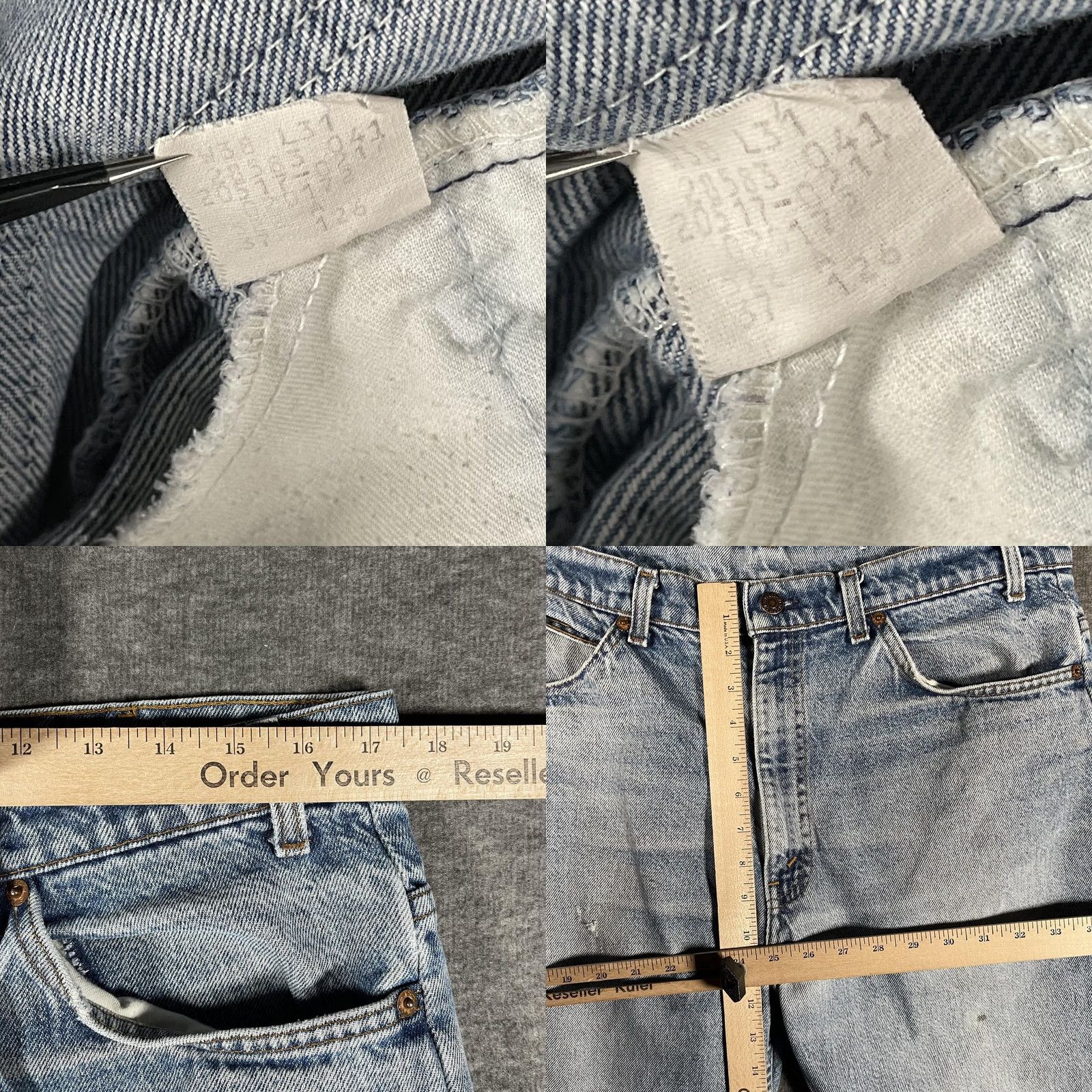 Levi's VINTAGE Levi's Jeans Mens 37x28 Light Blue Distressed Regular Straight Denim Jeans Size US 37 - 10 Thumbnail