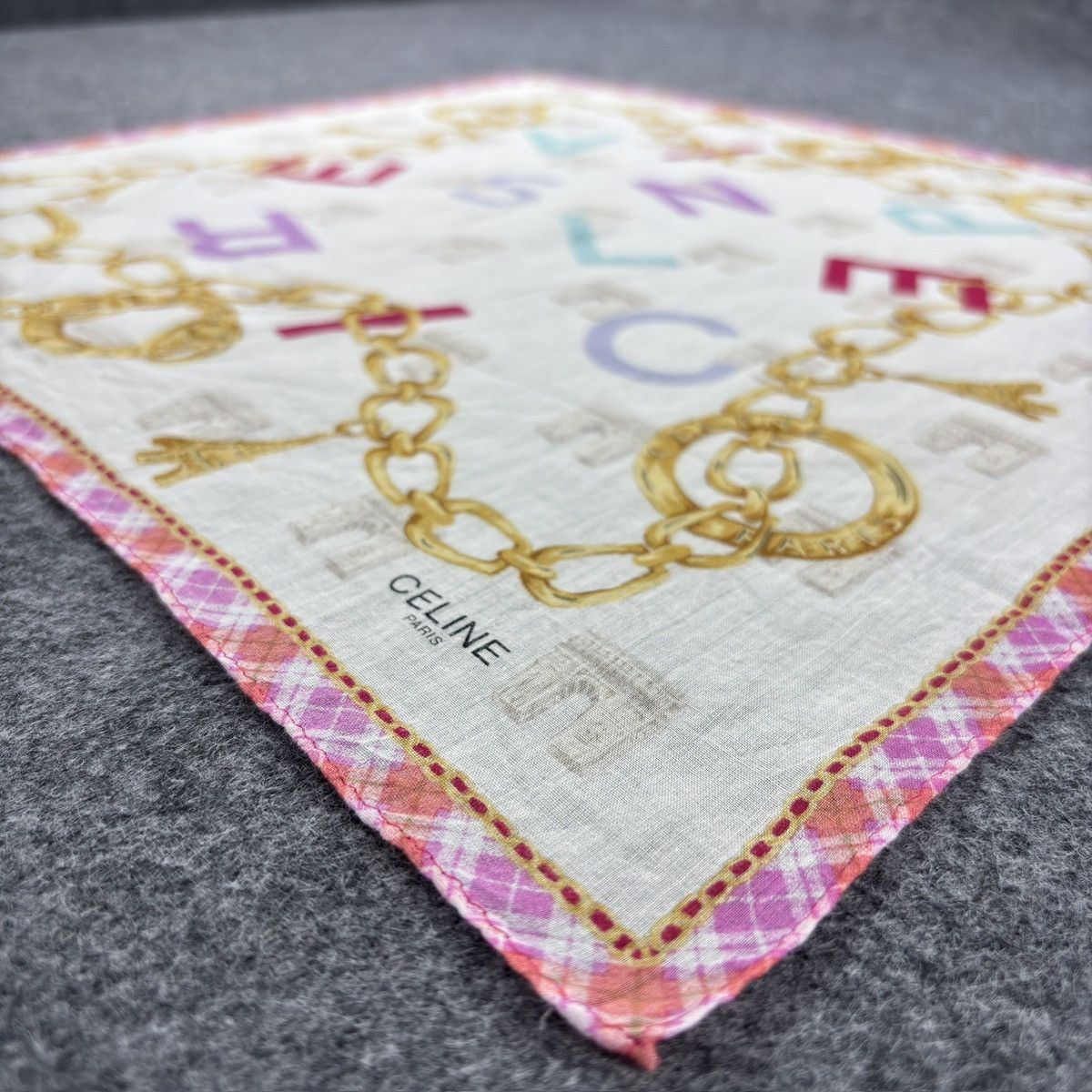 Celine × Vintage Handkerchief # E037 # Bandana # Neckerchief Size ONE SIZE - 5 Thumbnail