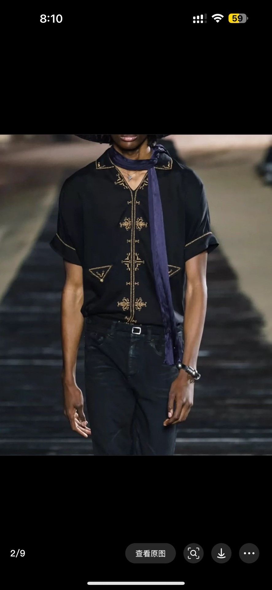 Saint Laurent Paris Saint laurent size 38 Palace Style Short Sleeve Shirt 2501- Size US S / EU 44-46 / 1 - 9 Thumbnail