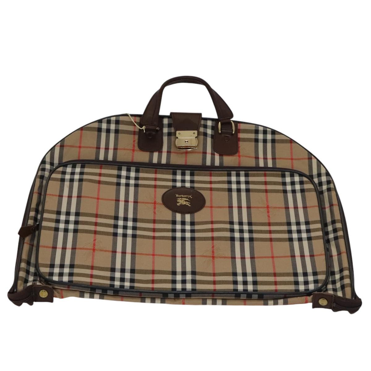 Nova Check Beige Canvas Travel Bag (Pre-Owned)
