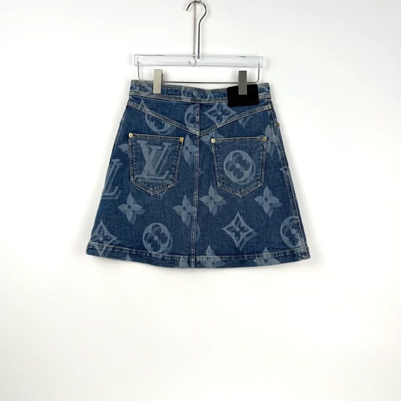 Louis Vuitton Louis Vuitton Washed blue full logo leather label zipper de Size 36" / US 14 / IT 50 - 4 Thumbnail