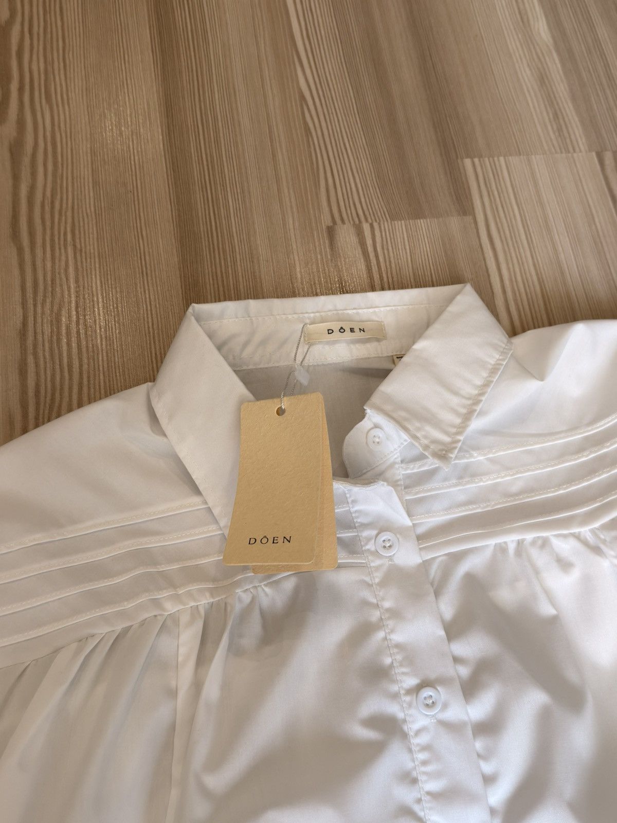 DOEN DÔEN Jane Blouse / Pin-Tuck Oversized Shirt - NWT - White Size M / US 6-8 / IT 42-44 - 6 Thumbnail