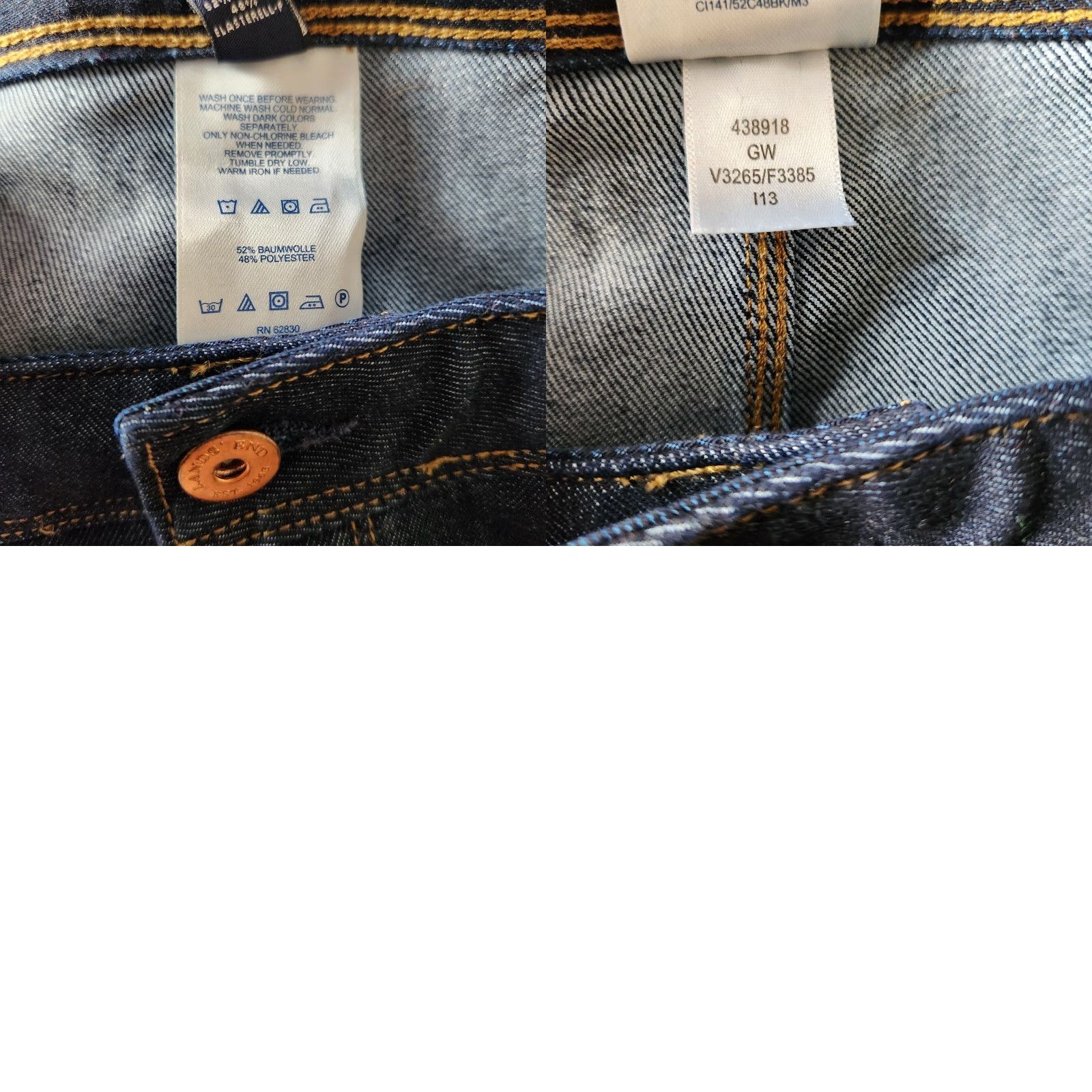 Lands' End VINTAGE Lands End Womens Jeans Dark Wash Straight Mid Rise 14 NWOT Blue Cotton Blend Denim 5-Pocket Womens Jeans 14 Womens Size 36" / US 14 / IT 50 - 8 Thumbnail