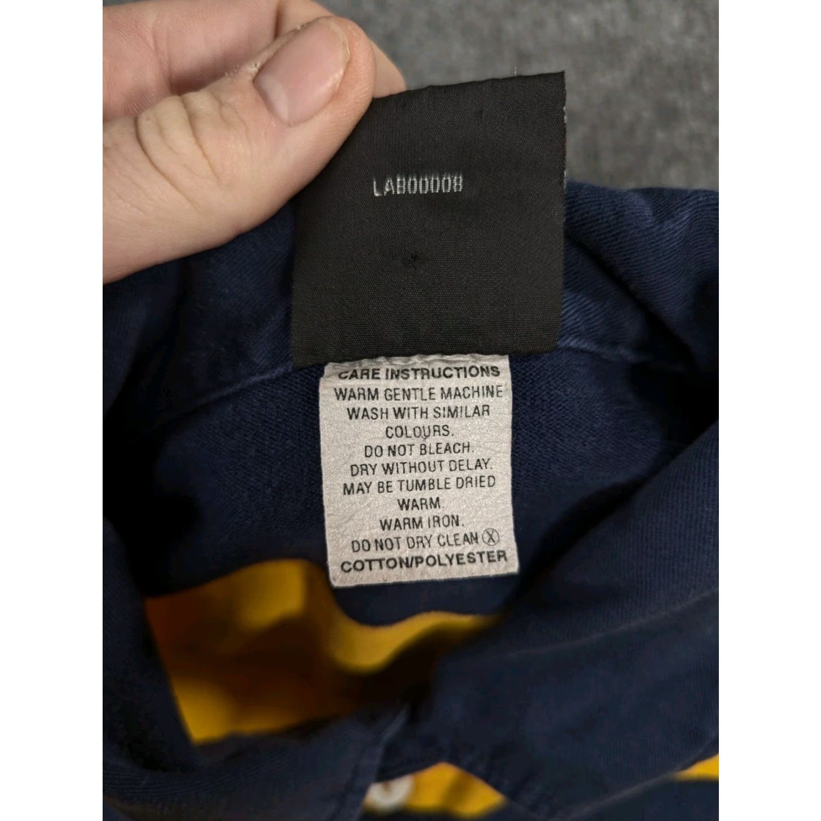 Barbarian VINTAGE Barbarian Rugby Cal Berkeley Polo Shirt Mens L Blue And Yellow 100% Cotton Knit Striped Cal Berkeley Heavy Size Large Size US L / EU 52-54 / 3 - 5 Thumbnail