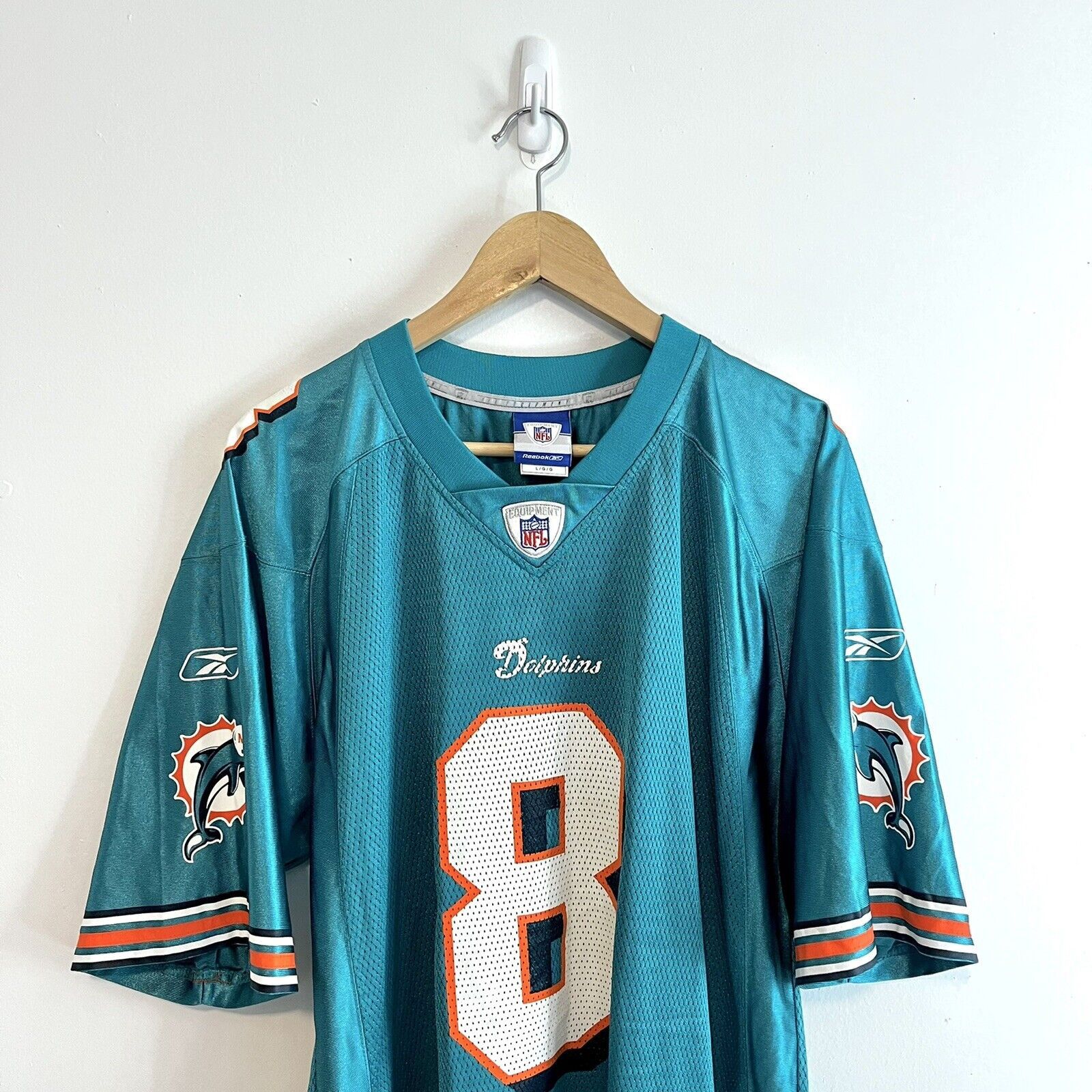 Reebok 2000s Reebok Daunte Culpepper #8 Miami Dolphins Jersey Y2K Size US L / EU 52-54 / 3 - 4 Thumbnail