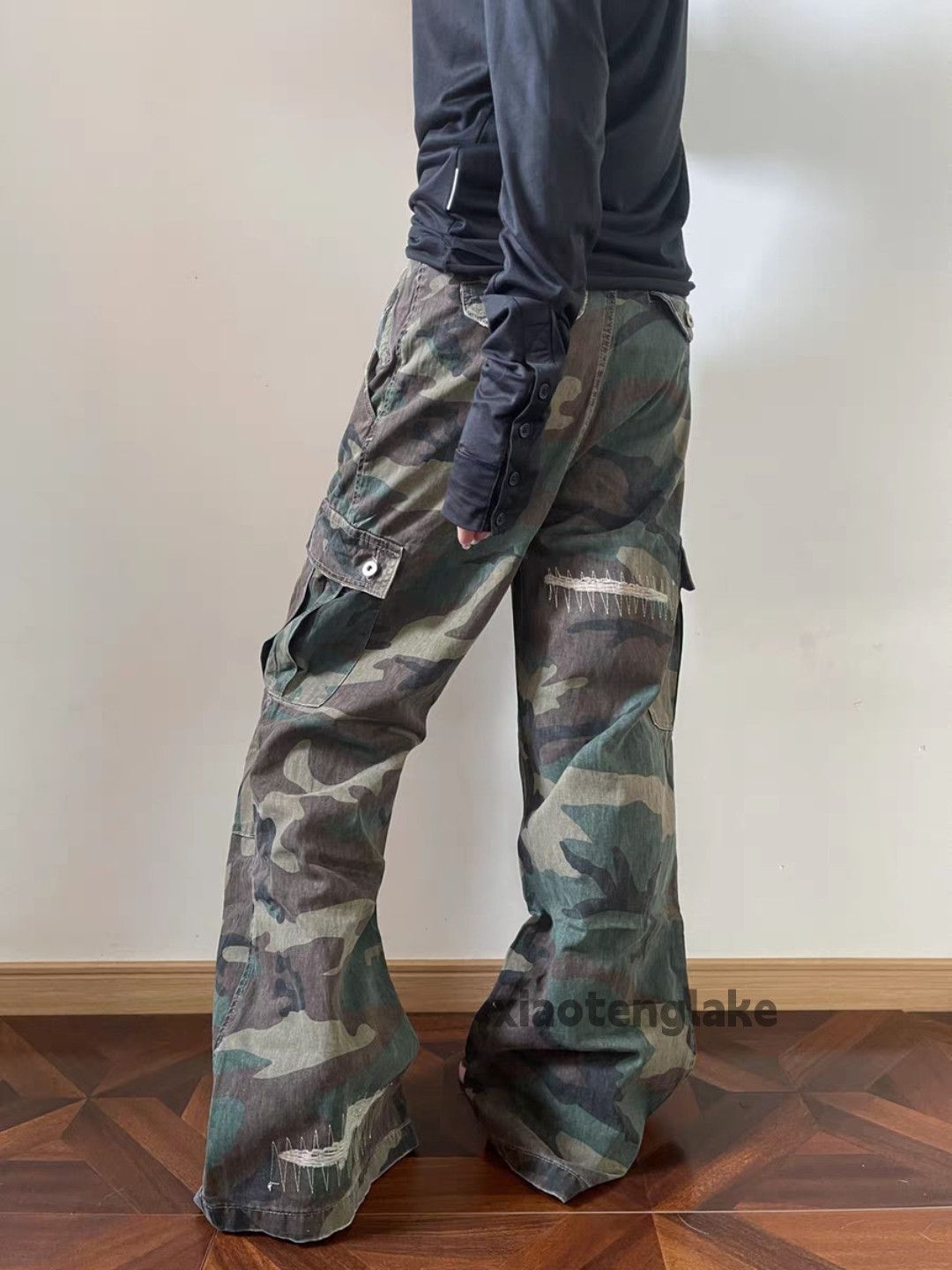Vintage ltx vintage loose baggy military tactical ripped cargo pants Size US 33 - 5 Thumbnail