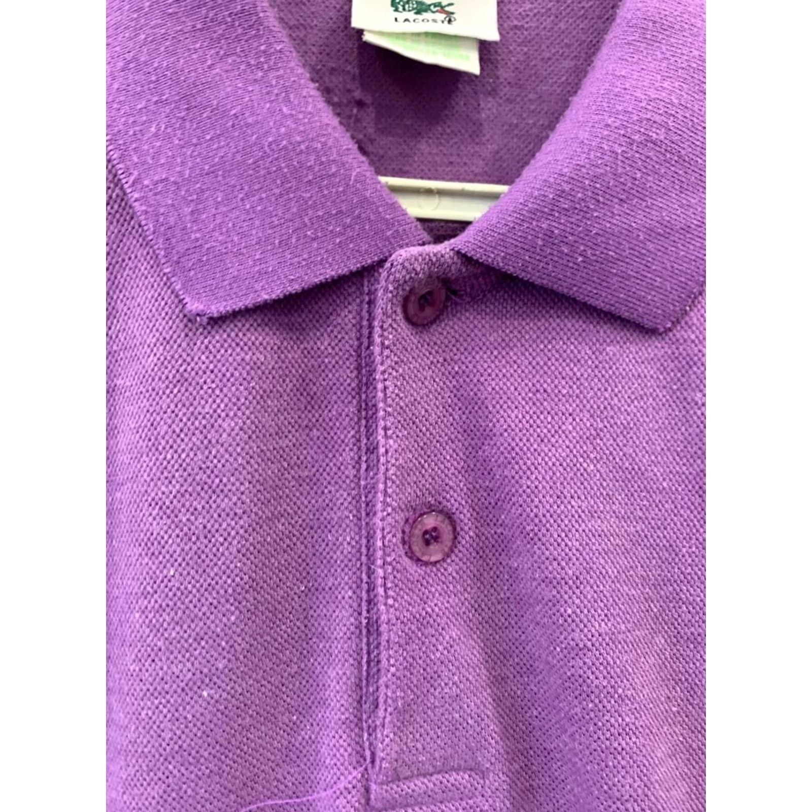 Lacoste VINTAGE Lacoste Polo Shirt Made in France Purple XL / Large Men Size 6, Classic Fit, Short Sleeve Size US XL / EU 56 / 4 - 6 Thumbnail