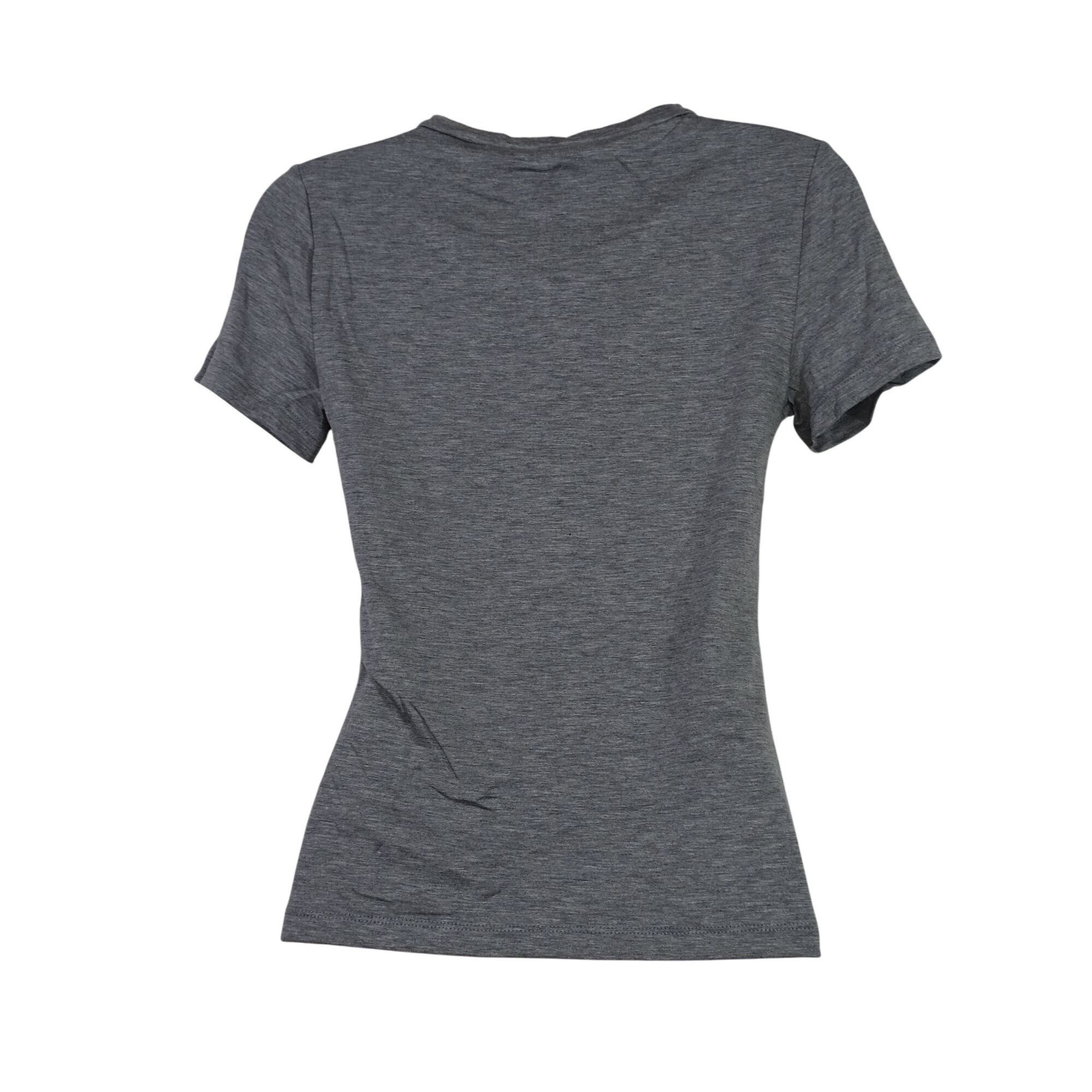 Express Express Conscious Edit Fitted V-Neck T-Shirt Gray Size S Size S / US 4 / IT 40 - 2 Thumbnail