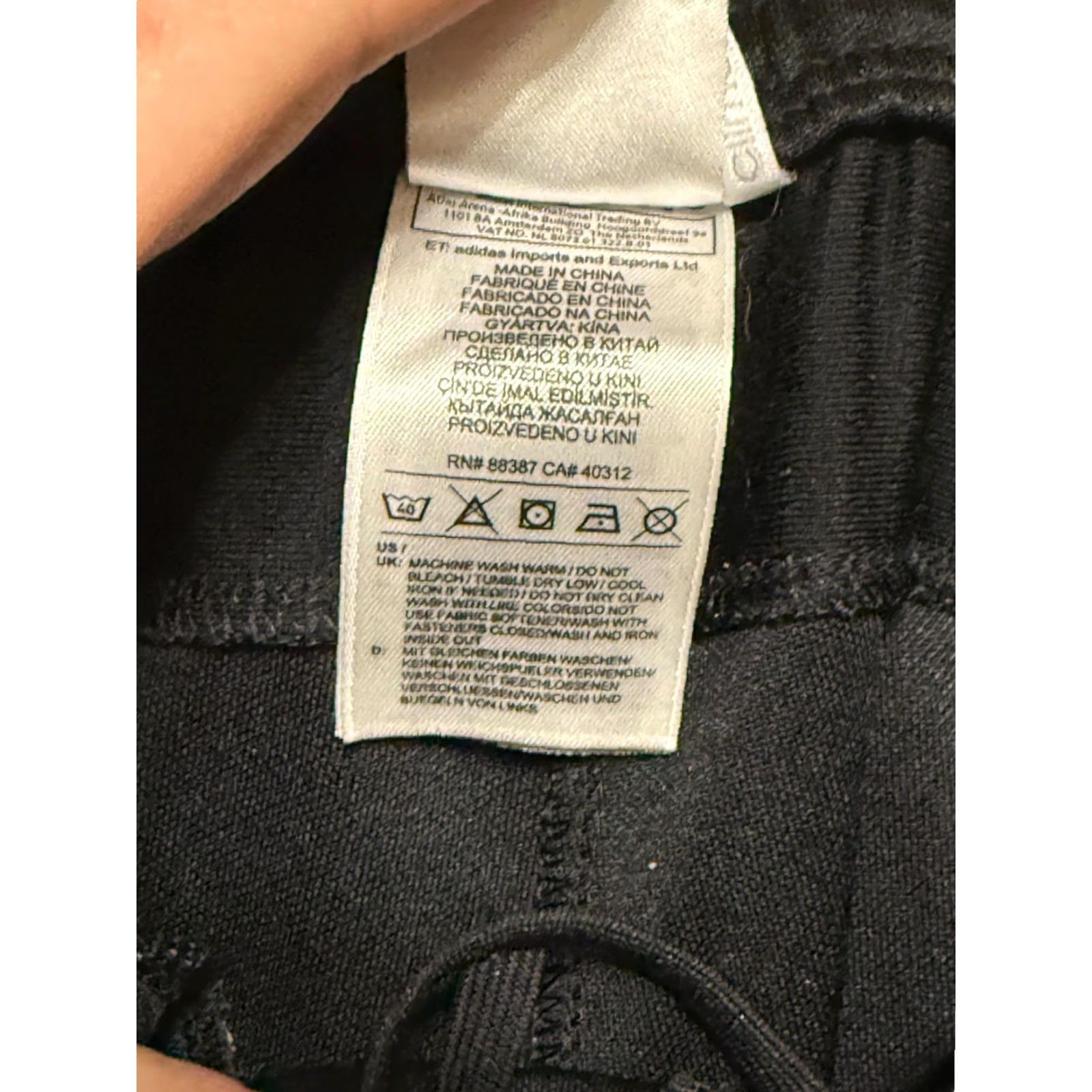 Adidas Adidas Pants Women's Medium Black White Athletic 40" Length - Regular Sweatpants, Logo, Drawstring, Elastic Waist, Polyester, Casual Sports Size 32" / US 10 / IT 46 - 6 Thumbnail