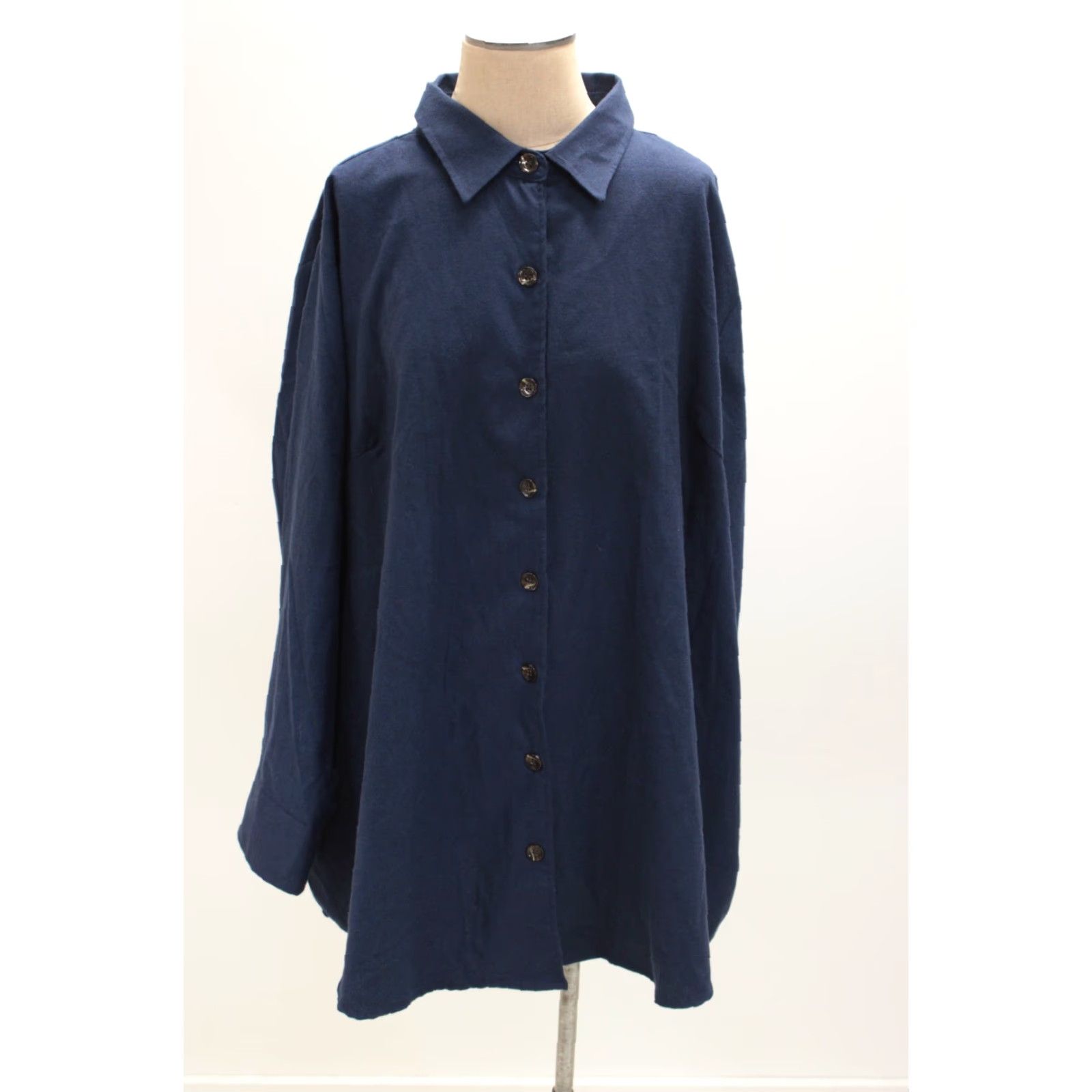 Vintage Lularoe Top Women's PLUS Size 3XL Navy Button Up Tunic Shirt Career Office Wear Shirt Plus Size 3XL Navy Button Up Tunic Size XXL / US 16-18 / IT 52-54 - 5 Thumbnail
