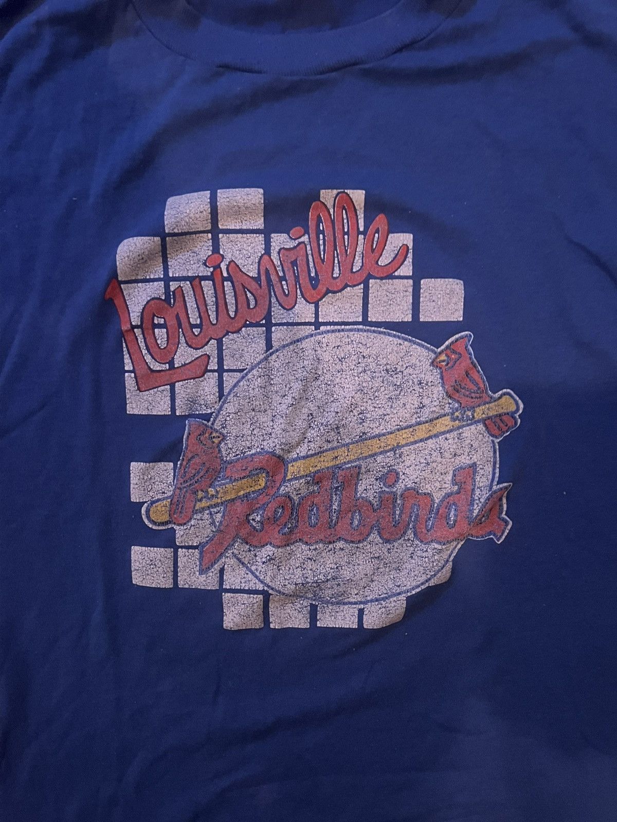 Jerzees × Vintage Vintage 80s Louisville Redbirds Tee - Single Stitch Size US XL / EU 56 / 4 - 2 Thumbnail