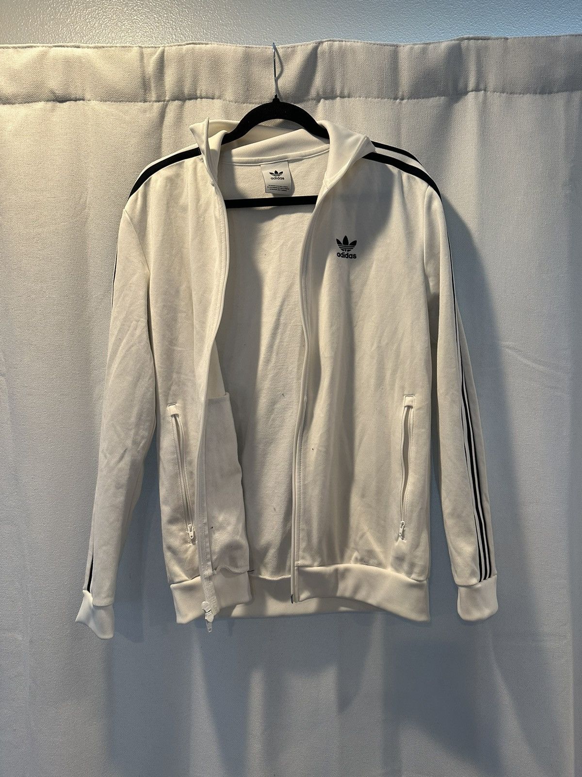 Adidas × Vintage Adidas white zip sweater Size US M / EU 48-50 / 2 - 1 Thumbnail