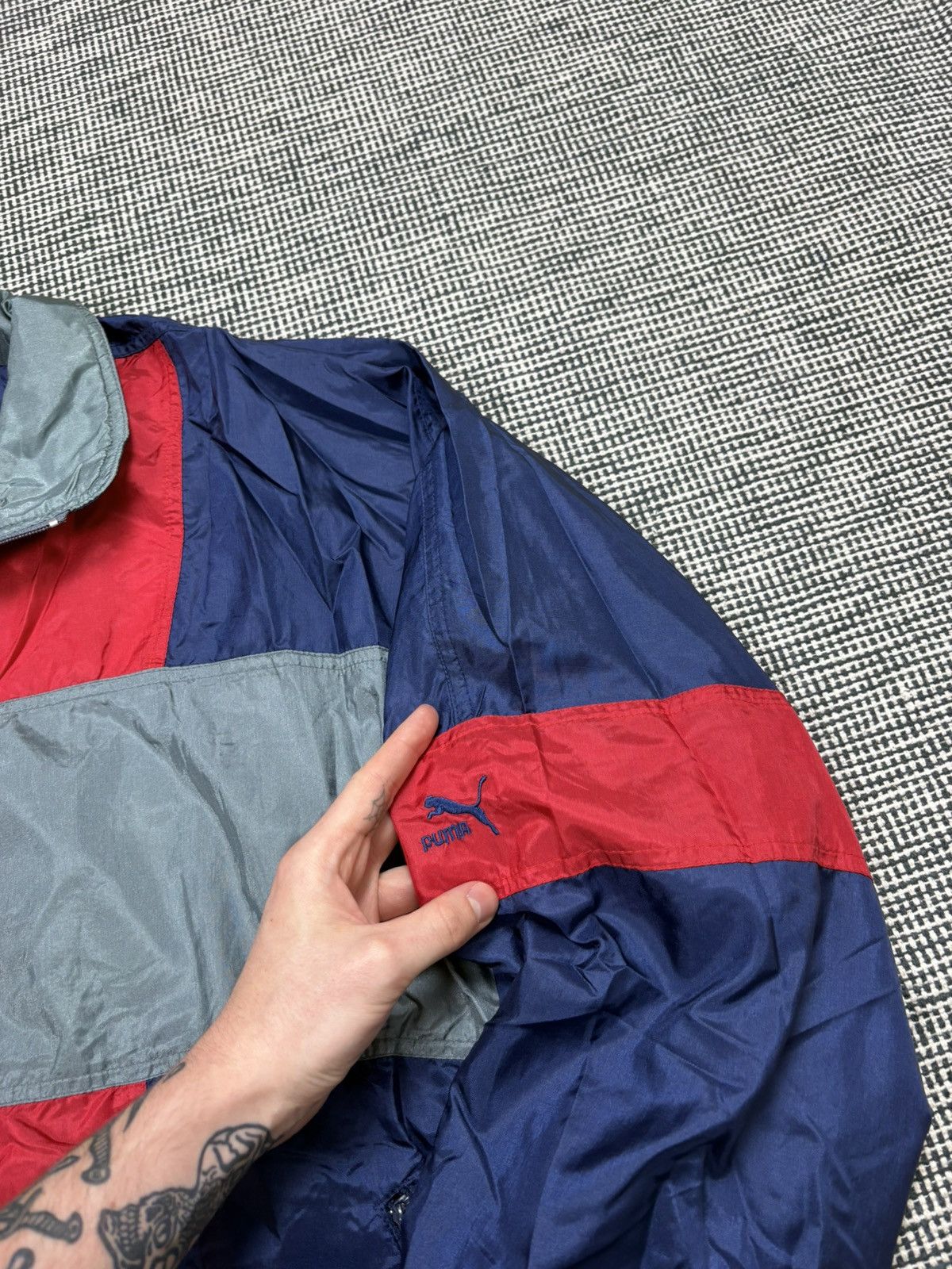 Puma 90s puma color block zip up nylon boxy jacket blokecore Size US XL / EU 56 / 4 - 2 Thumbnail