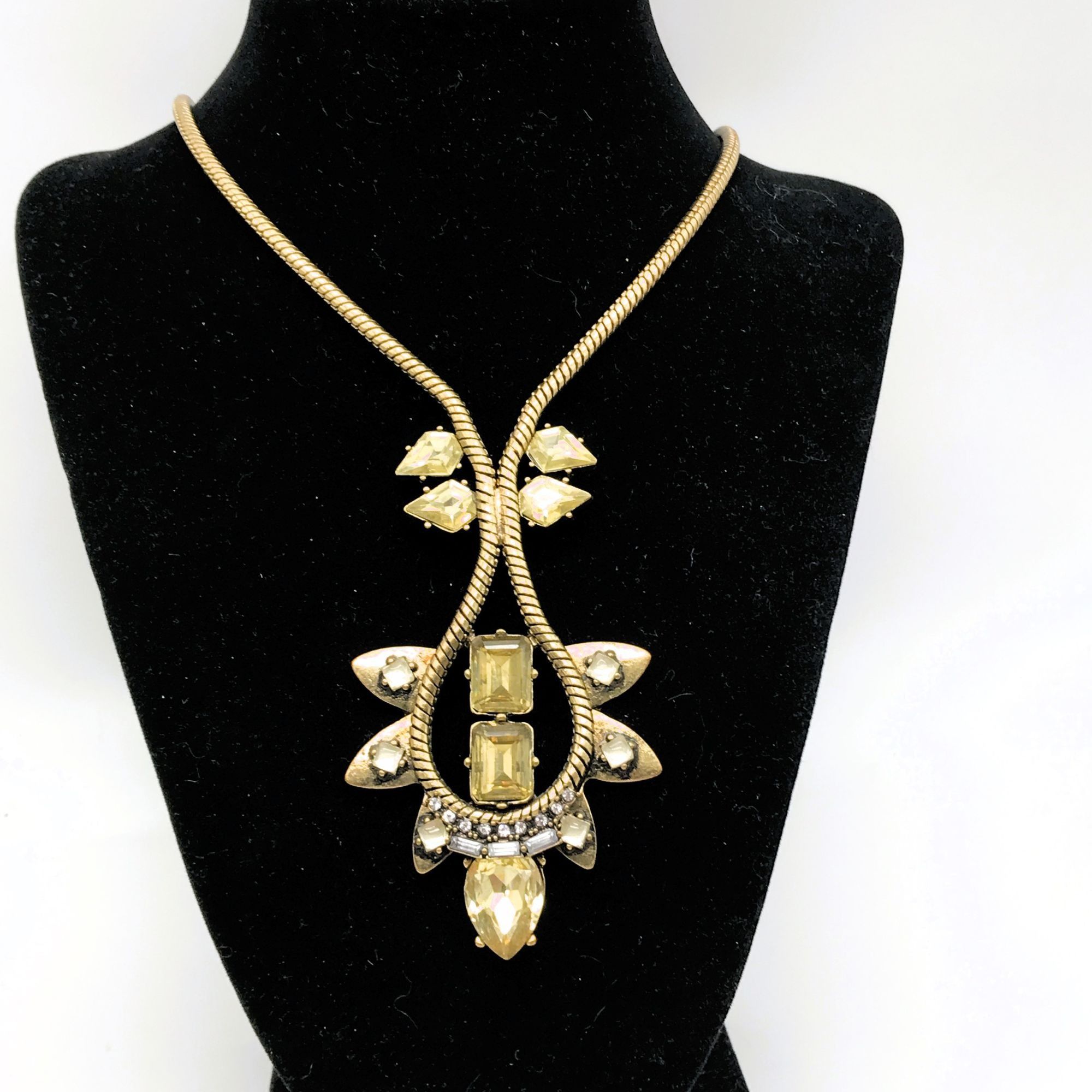 Vintage Stella & Dot Art Deco Style Necklace Vintage Statement Rhine Size ONE SIZE - 1 Thumbnail