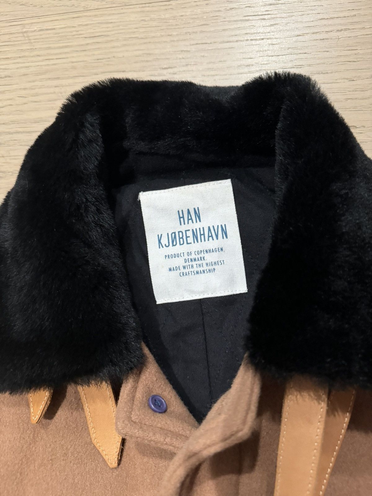 image of Han Kjobenhavn Designer Woolen Coat in Brown, Men's (Size Large)