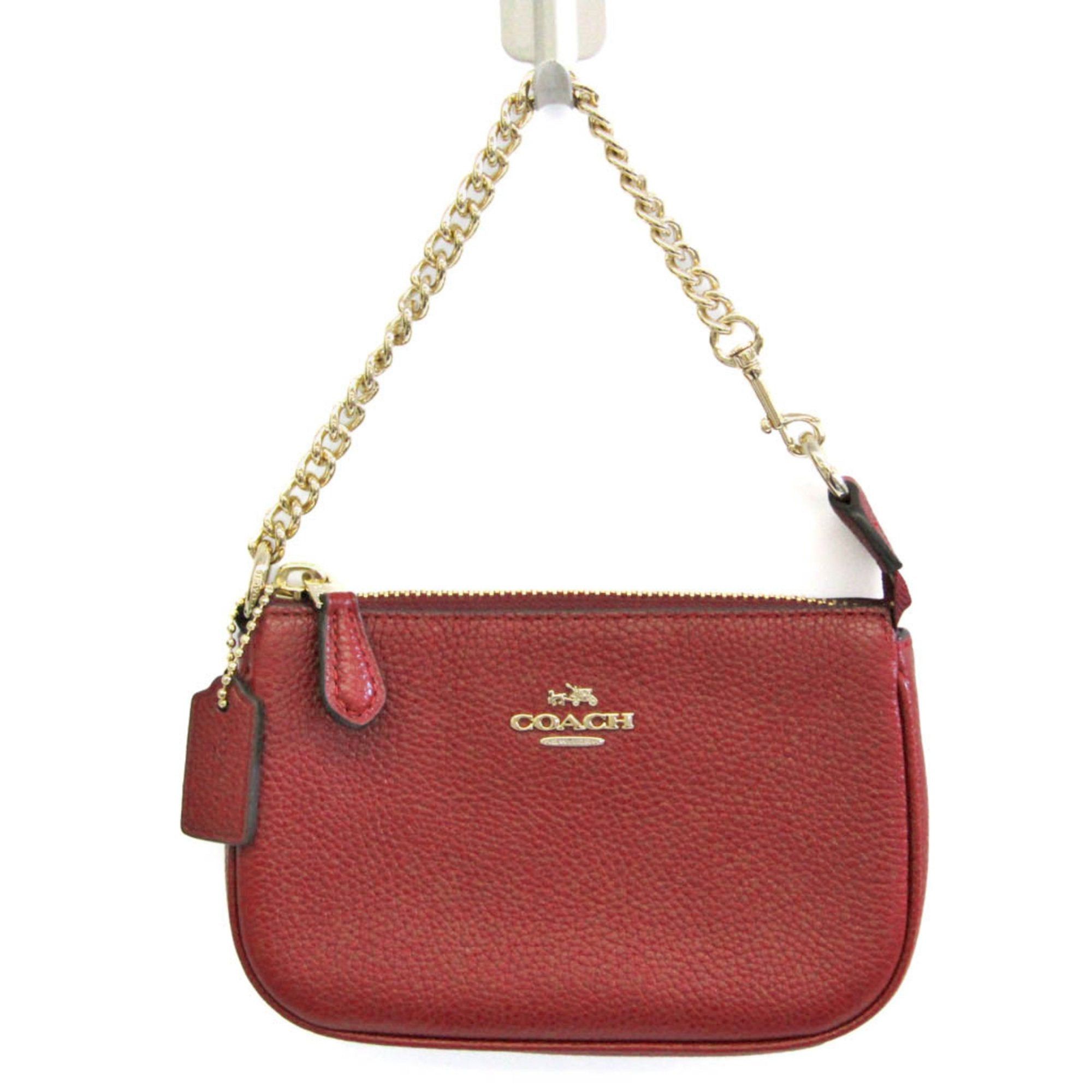 image of Coach Nolita Wristlet 15 53193 Women's Leather Pouch Bordeaux in Black