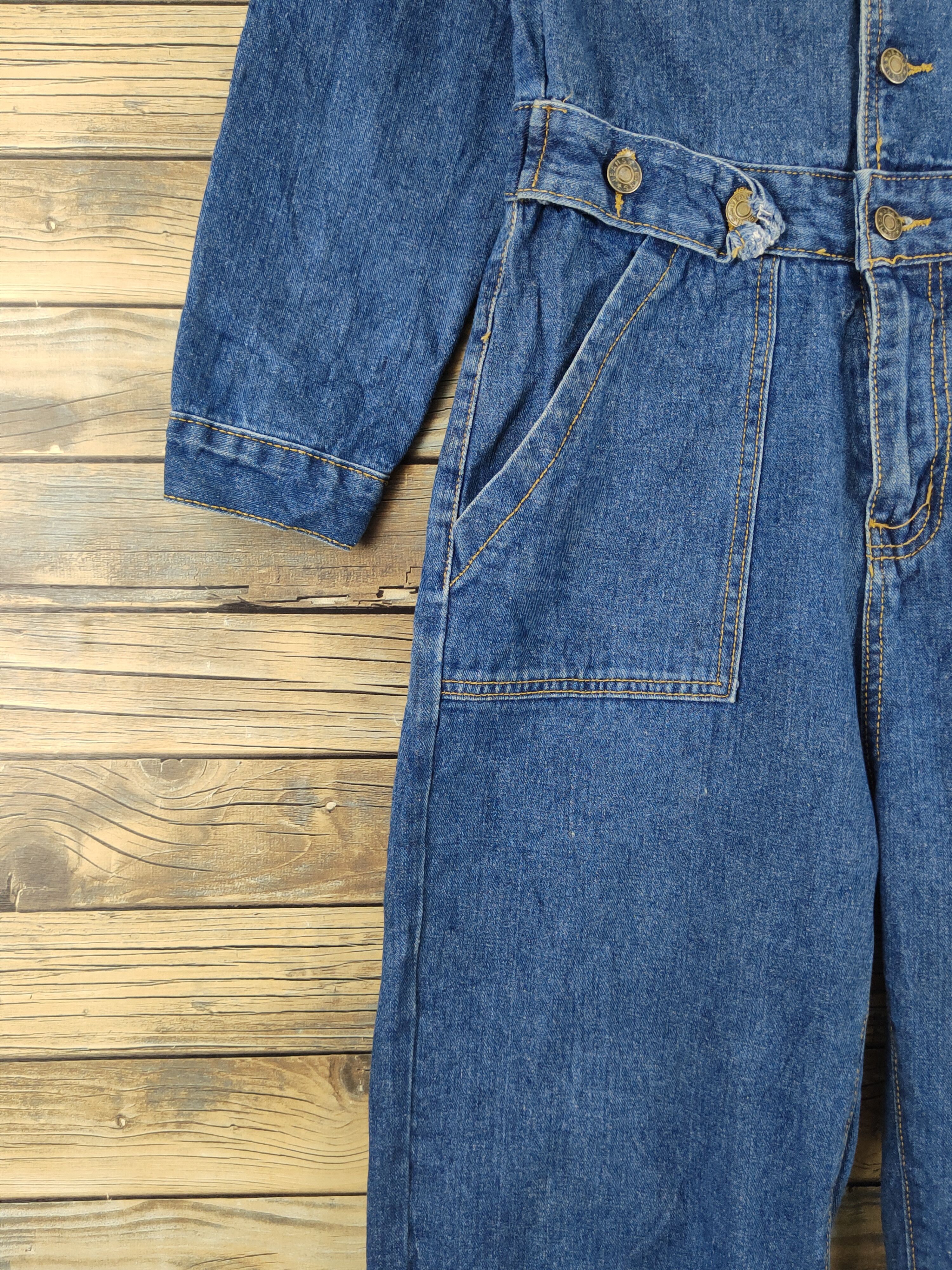 Japanese Brand × Vintage Vintage Japanese Brand Dark Blue Denim Coveralls Size 30" / US 8 / IT 44 - 9 Thumbnail
