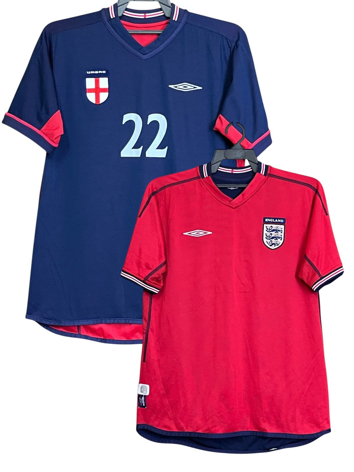 Umbro VINTAGE 2002-04 ENGLAND NATIONAL TEAM REVERSIBLE AWAY JERSEY Size US M / EU 48-50 / 2 - 1 Thumbnail