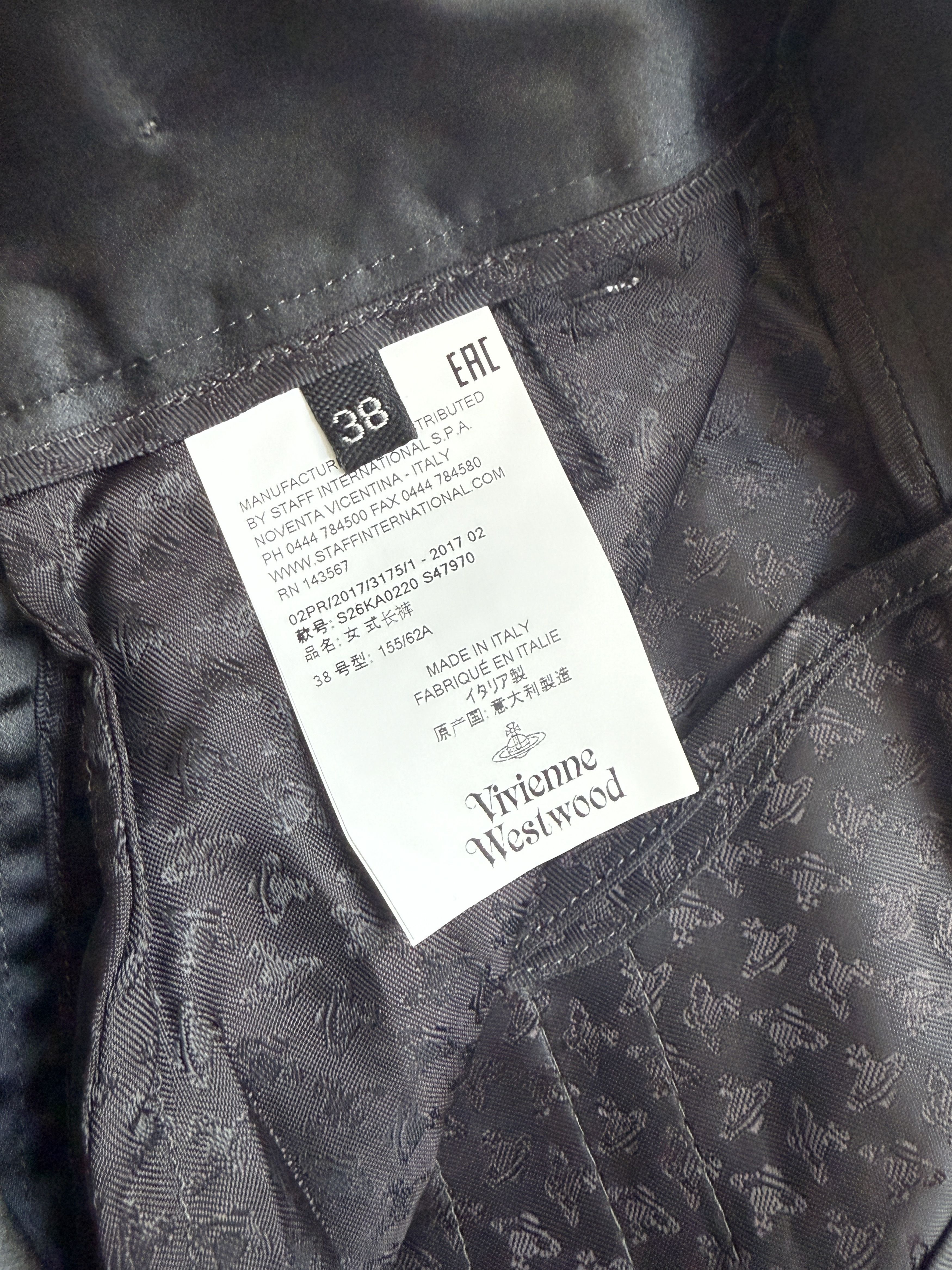 Vivienne Westwood NWT 1300$ F/W 2017 SILK and viscose shiny pants . Unreal Size 26" / US 2 / IT 38 - 6 Thumbnail