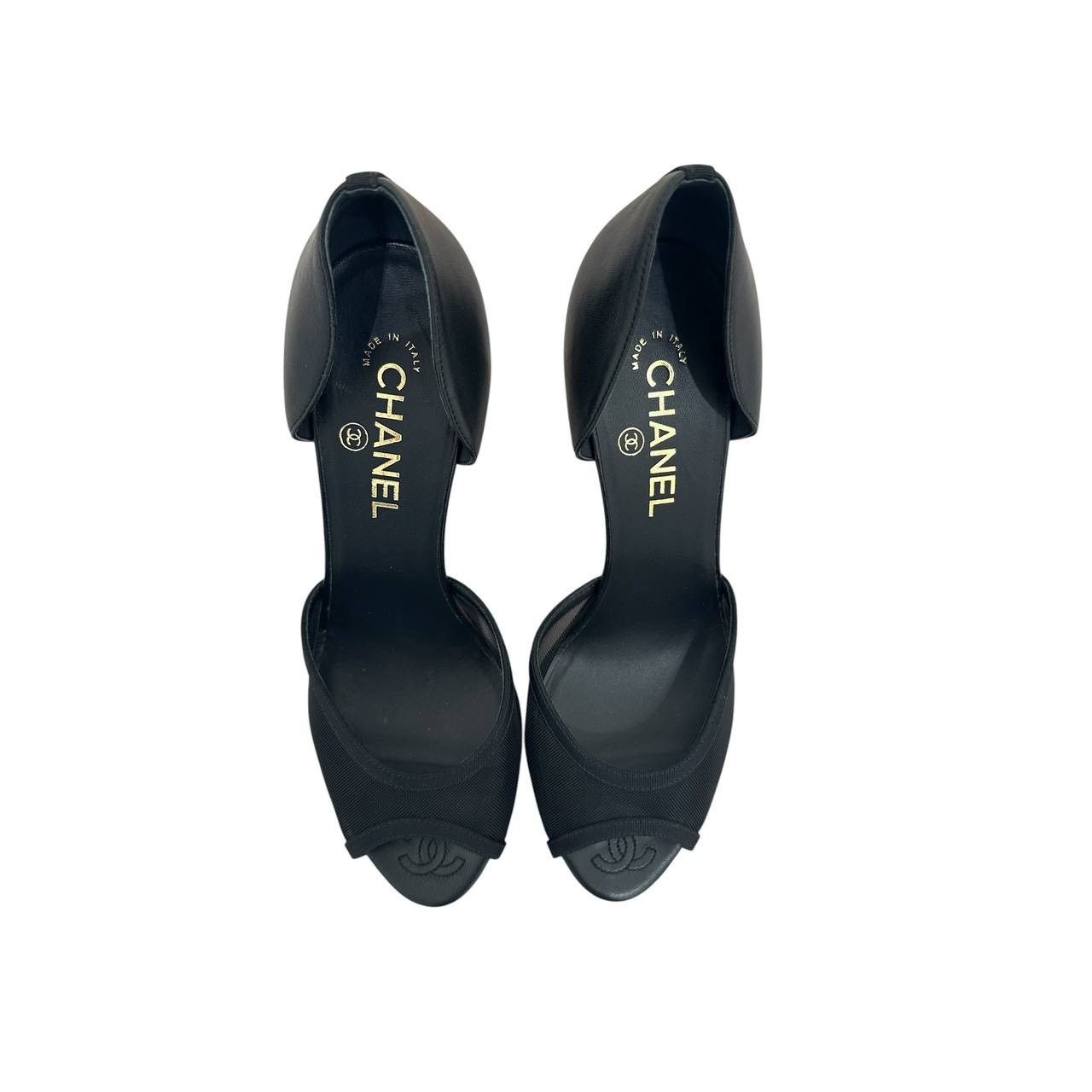 Chanel Chanel Black Canvas & Leather D'Orsay Pumps Sz. 40 Size US 9 / IT 39 - 6 Thumbnail