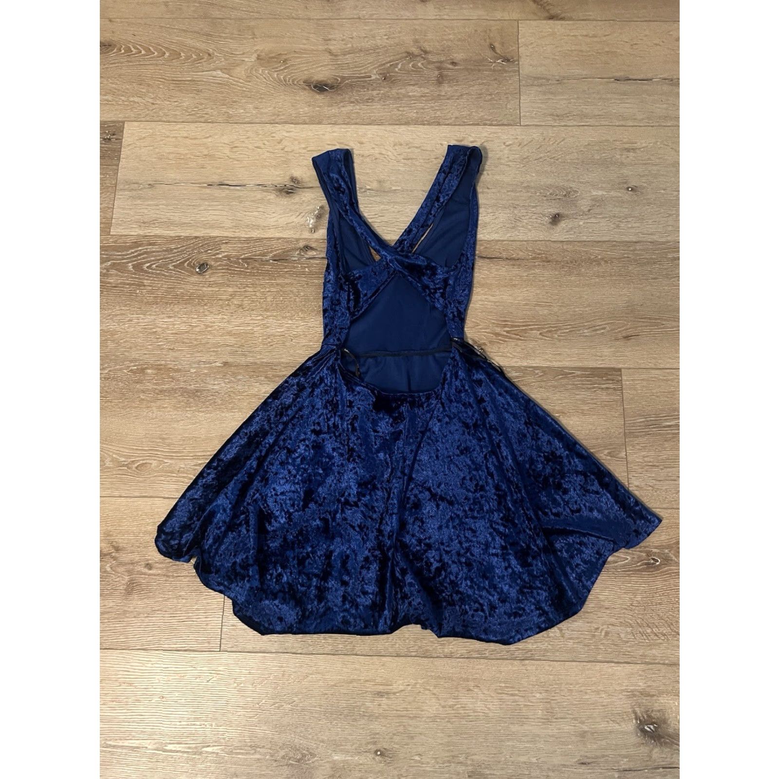 Lulus Lulus Blue Velour Sleeveless Dress Dress Lulus Velour Sleeveless Short 30in 18in Pit to Pit S Womens Size S / US 4 / IT 40 - 2 Thumbnail