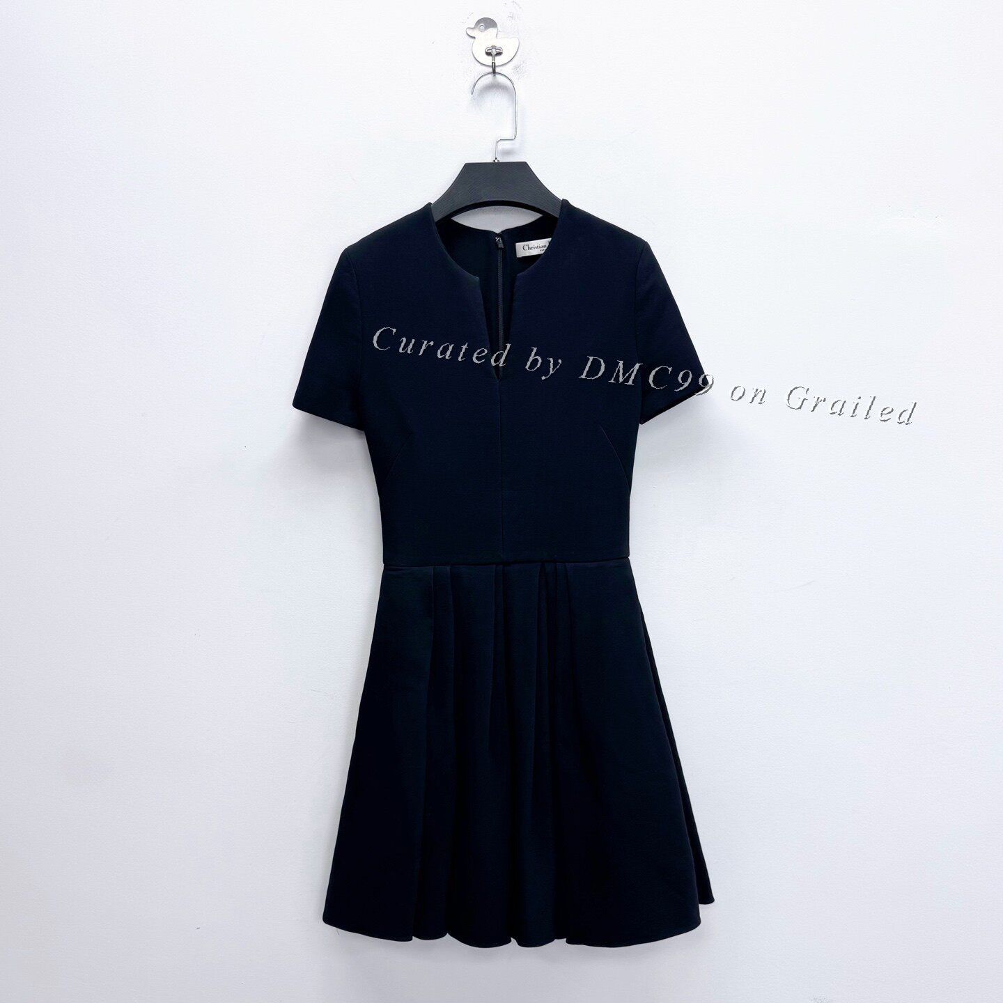 Dior Dior Black Wool-Silk Short-Sleeve Dress Size XXS / US 00 / IT 34 - 1 Thumbnail