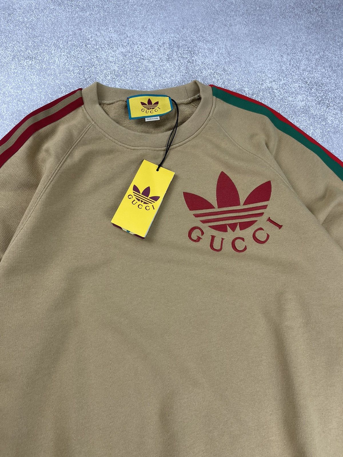 Adidas × Gucci Gucci x Adidas Cotton Sersey Sweatshirt Beige Size M Size US M / EU 48-50 / 2 - 3 Thumbnail