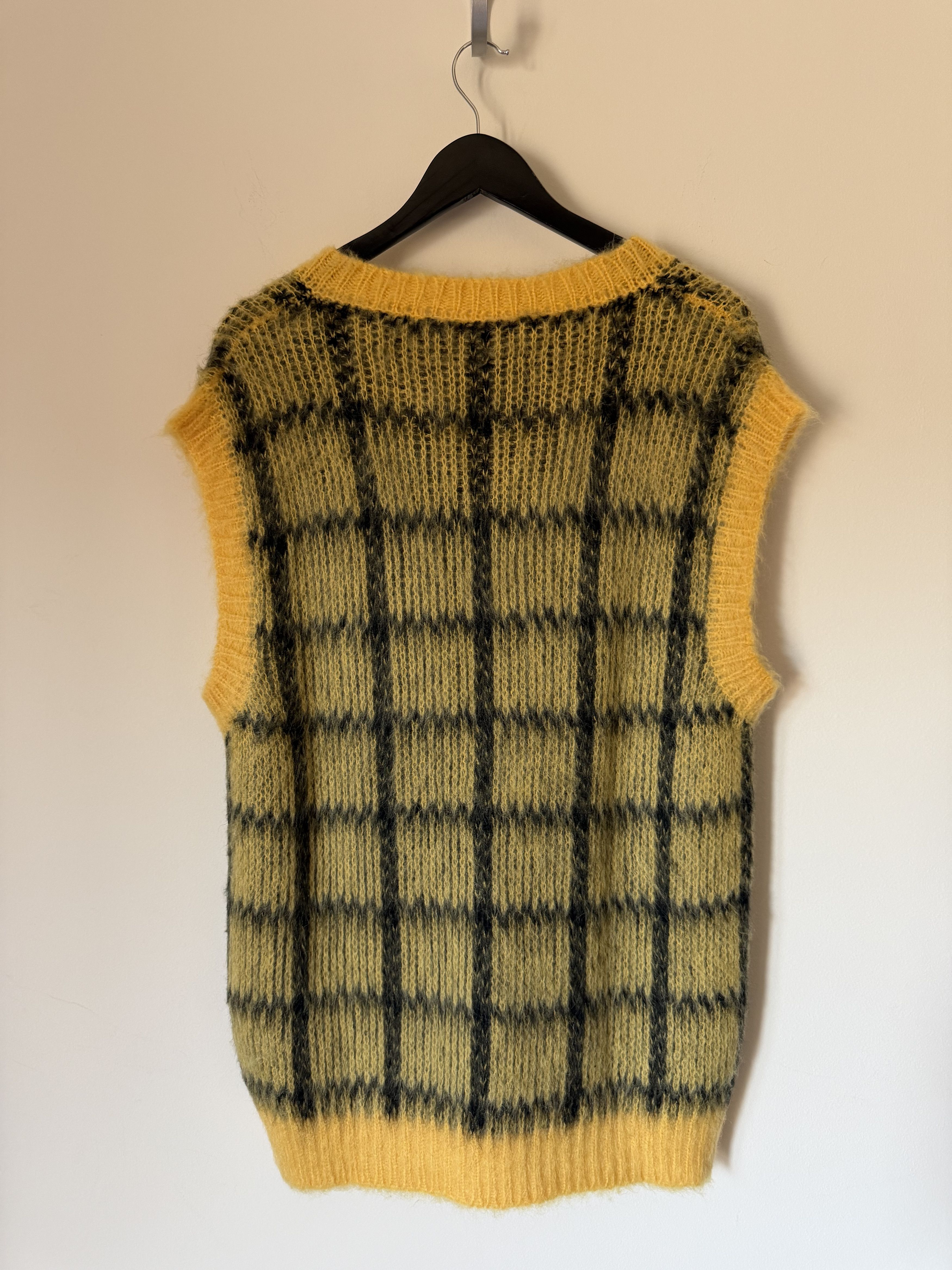 Marni Marni Brushed Check Mohair Sweater Vest in Yellow Size US M / EU 48-50 / 2 - 4 Thumbnail