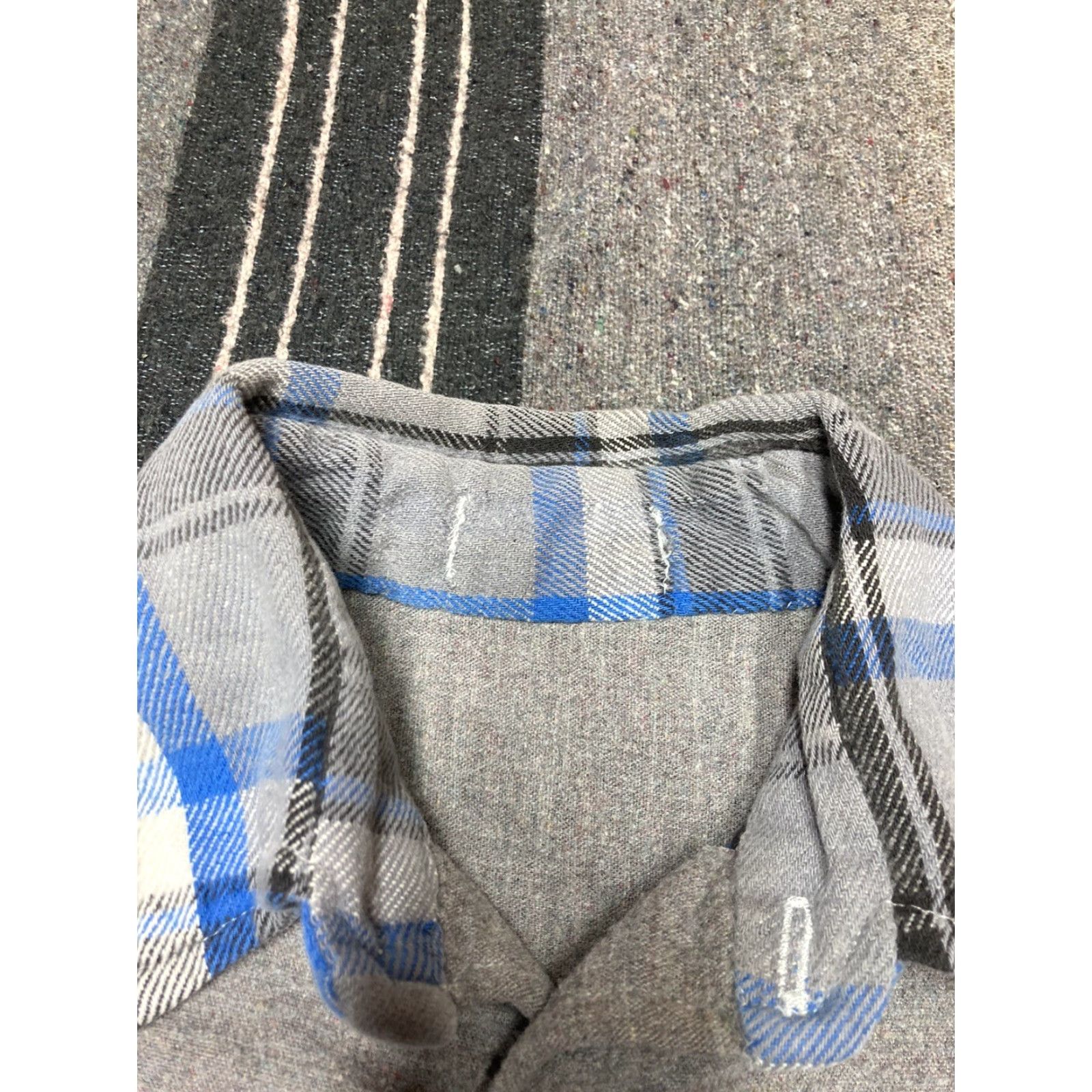 Vintage Vintage 60s heavy flannel button shirt 100% cotton 1960s checkered stripe XL Gray Mens Shirt Long Sleeve Button-Up 60s Vintage 100% Cotton Flannel Size US XL / EU 56 / 4 - 7 Thumbnail