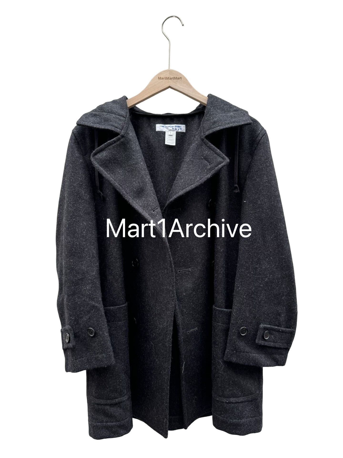Comme des Garcons Comme des Garçons Shirt Boys Wool Hooded Coat Size M Size US M / EU 48-50 / 2 - 1 Thumbnail