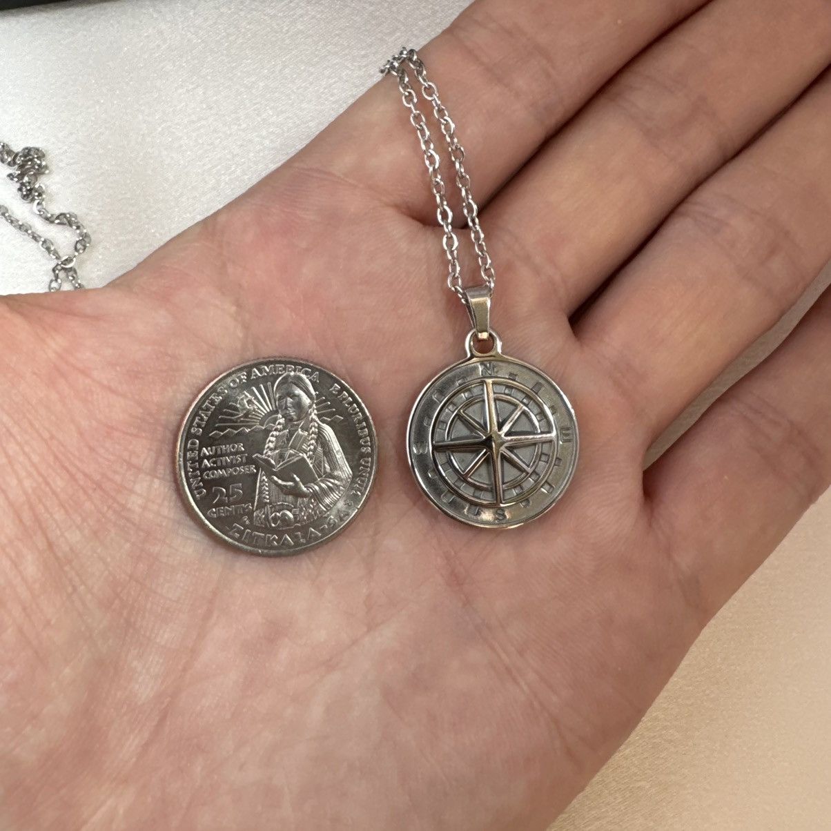 Other Compass Pendant Necklace for Men Women Size ONE SIZE - 5 Thumbnail