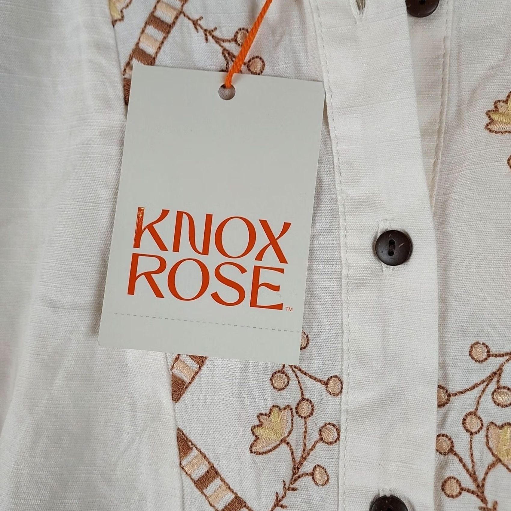 Vintage Knox Rose Blouse Tunic Women’s Ivory Embroidered Long Sleeve M NP 86485946 NWT Rayon Hippe Casual Slfe Size M / US 6-8 / IT 42-44 - 6 Thumbnail