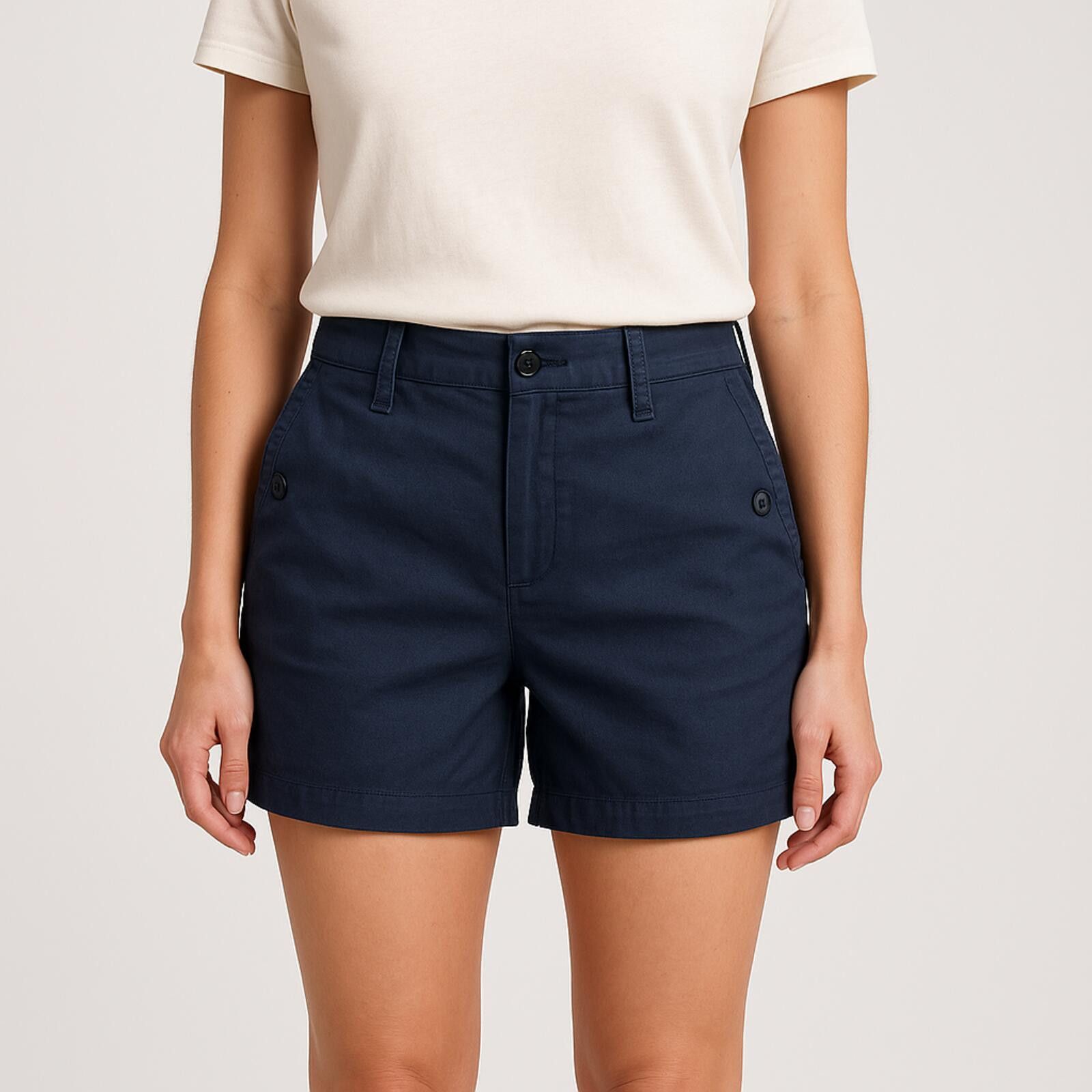 Calvin Klein Calvin Klein Blue Solid Shorts Womens 4 Small Size 27" / US 4 / IT 40 - 2 Thumbnail