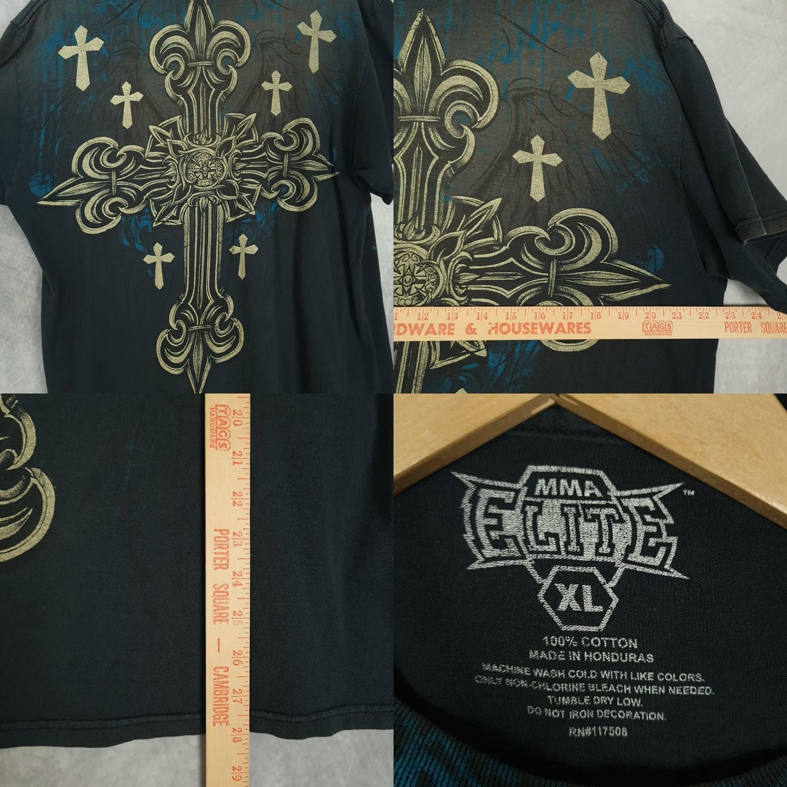 Vintage VINTAGE MMA Elite Shirt Grunge Goth Celtic Cross Gray XL Mens T-Shirt Size US XL / EU 56 / 4 - 10 Thumbnail
