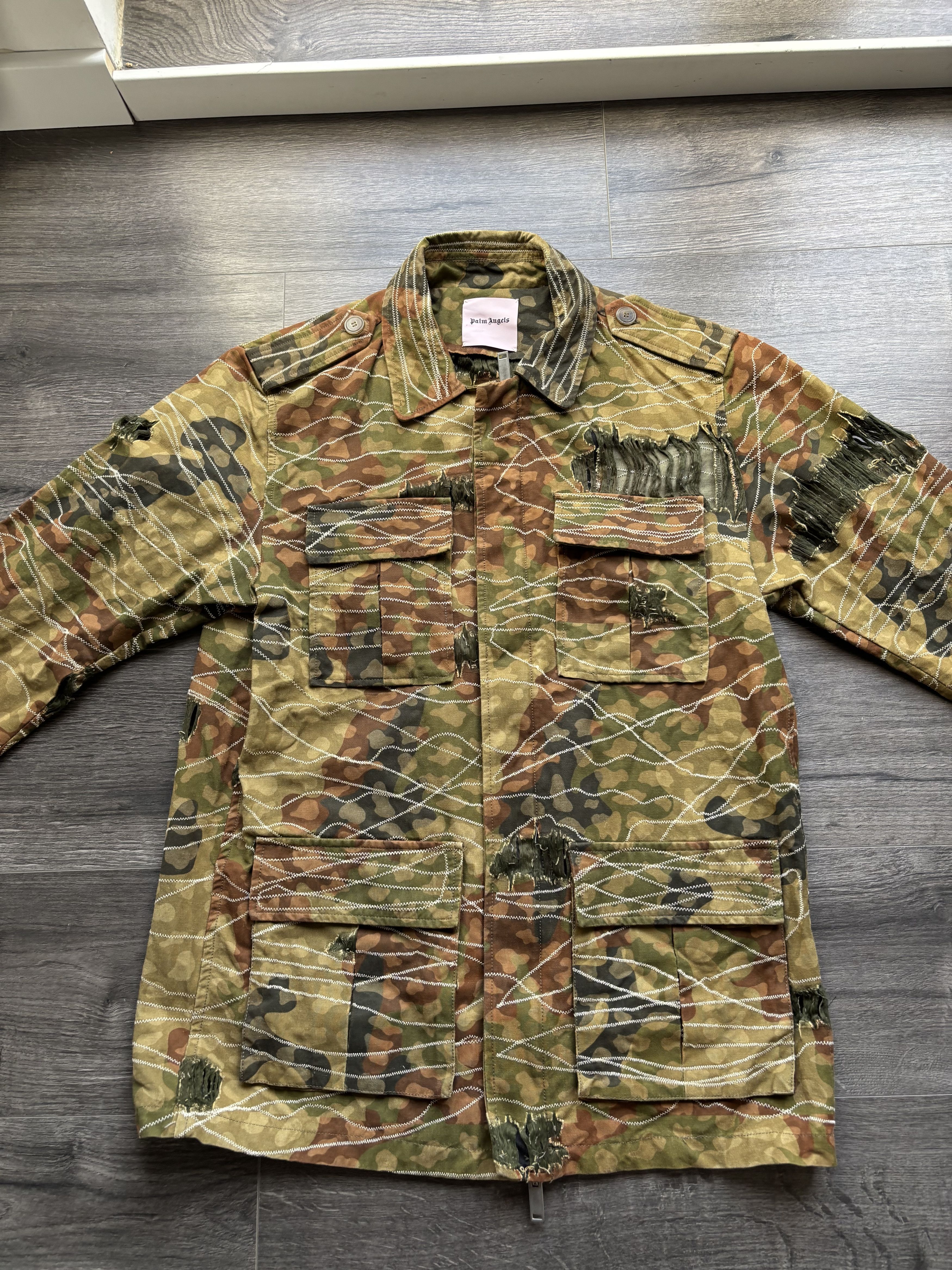 Palm Angels Palm Angels Camouflage Destroyed Field Jacketi L Size US L / EU 52-54 / 3 - 1 Thumbnail
