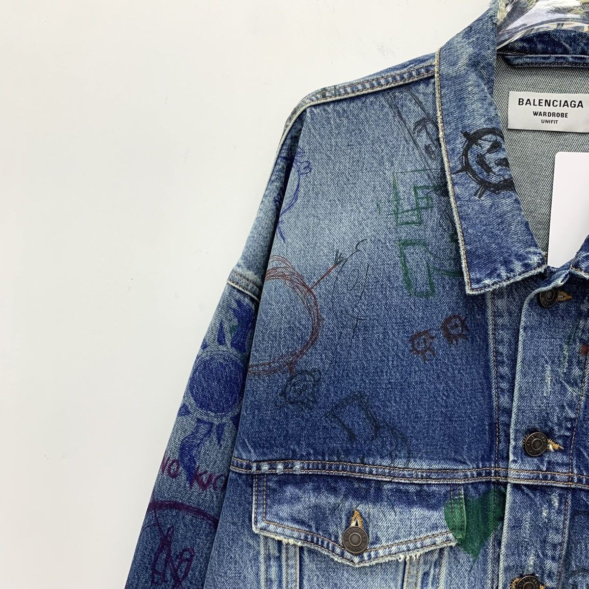 Balenciaga Balenciaga navy blue monogrammed cotton denim jacket Size M / US 6-8 / IT 42-44 - 3 Thumbnail