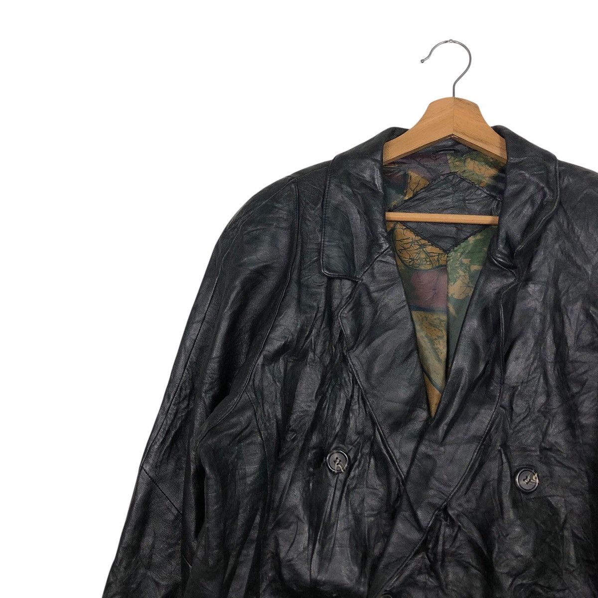 Japanese Brand Artisanal Crinkled Leather Trench Map Lining Issey Miyake Size US M / EU 48-50 / 2 - 8 Thumbnail