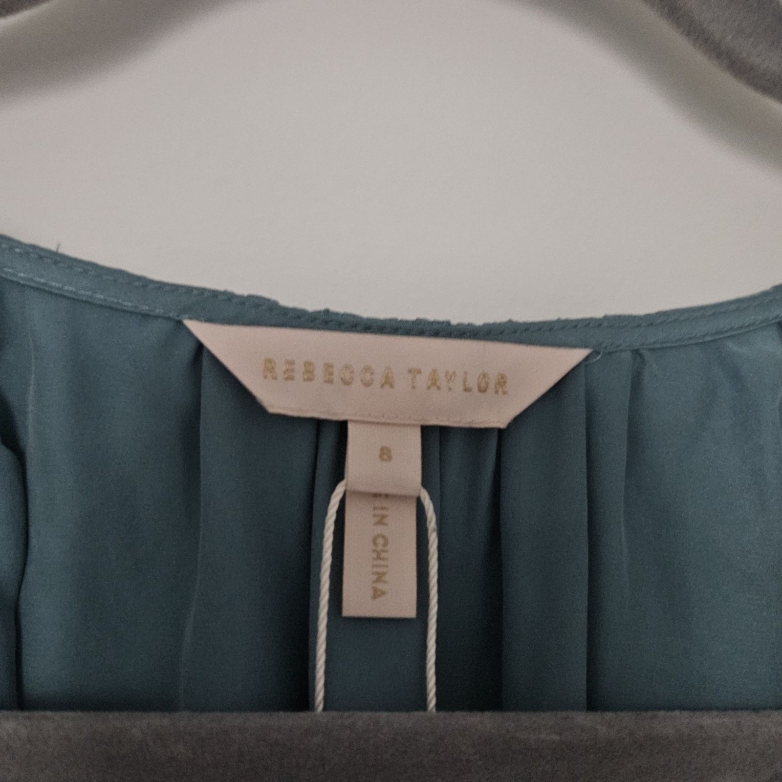 Rebecca Taylor Rebecca Taylor Light Teal Blue Short Sleeve Silk Top V Neck Size M / US 6-8 / IT 42-44 - 4 Thumbnail