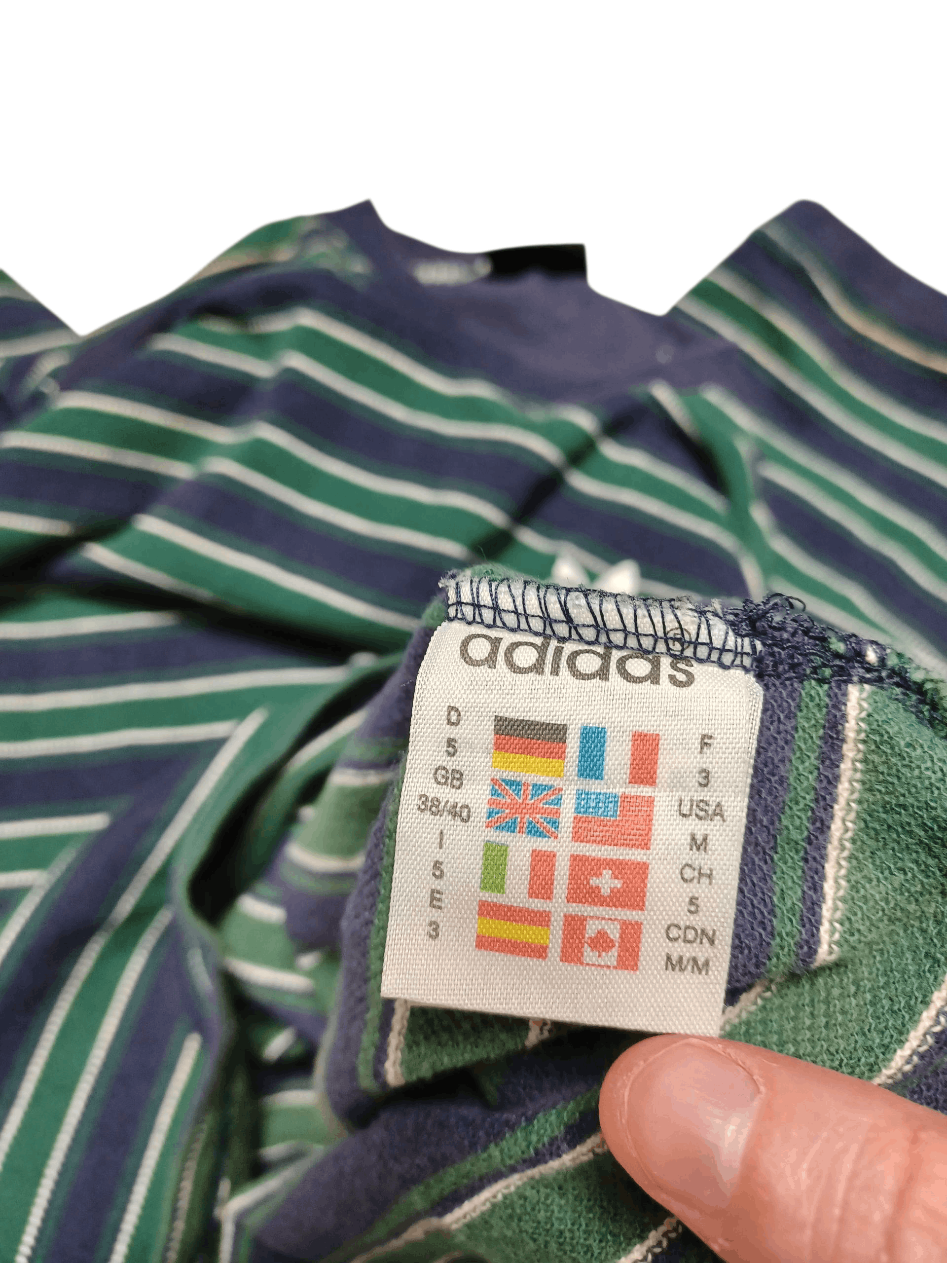Adidas ADIDAS ORIGINALS VINTAGE 90S STRIPED FIRE TEE Size US M / EU 48-50 / 2 - 5 Thumbnail