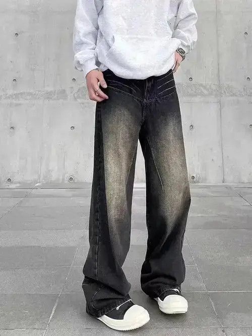 Japanese Brand VIBE Street hiphop retro grunge topstitch wide leg jeans Size US 32 / EU 48 - 5 Thumbnail