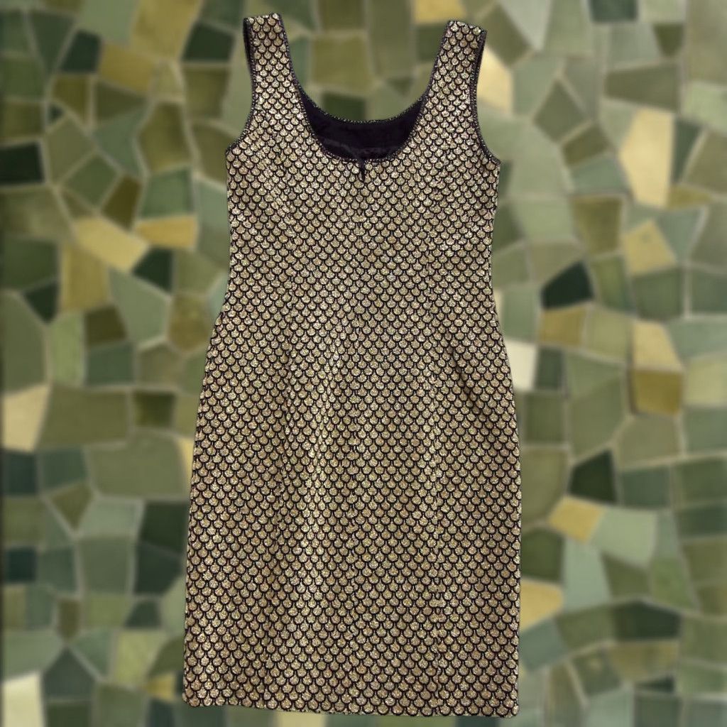 Vintage VINTAGE Adrienne Vittadini Dress Tank Black Gold Sleeveless Cocktail Prom 6 Womens Halloween? Size M / US 6-8 / IT 42-44 - 1 Thumbnail