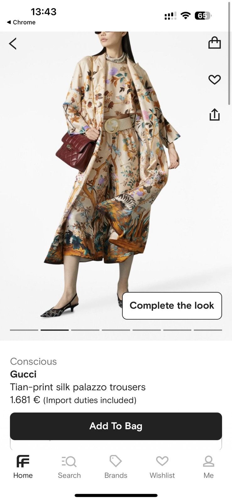 Gucci Gucci Tian-print silk palazzo trousers Size 25" / US 0 / IT 36 - 7 Thumbnail