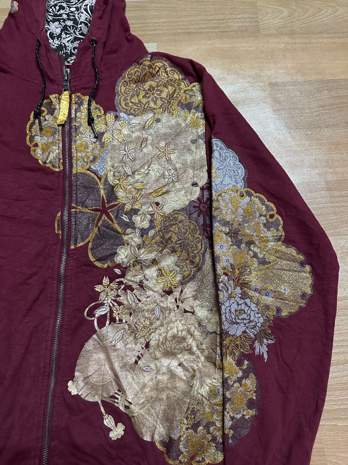 Japanese Brand Rare 🔥 Flowers Sukajan Hoodie Design Size US M / EU 48-50 / 2 - 3 Thumbnail