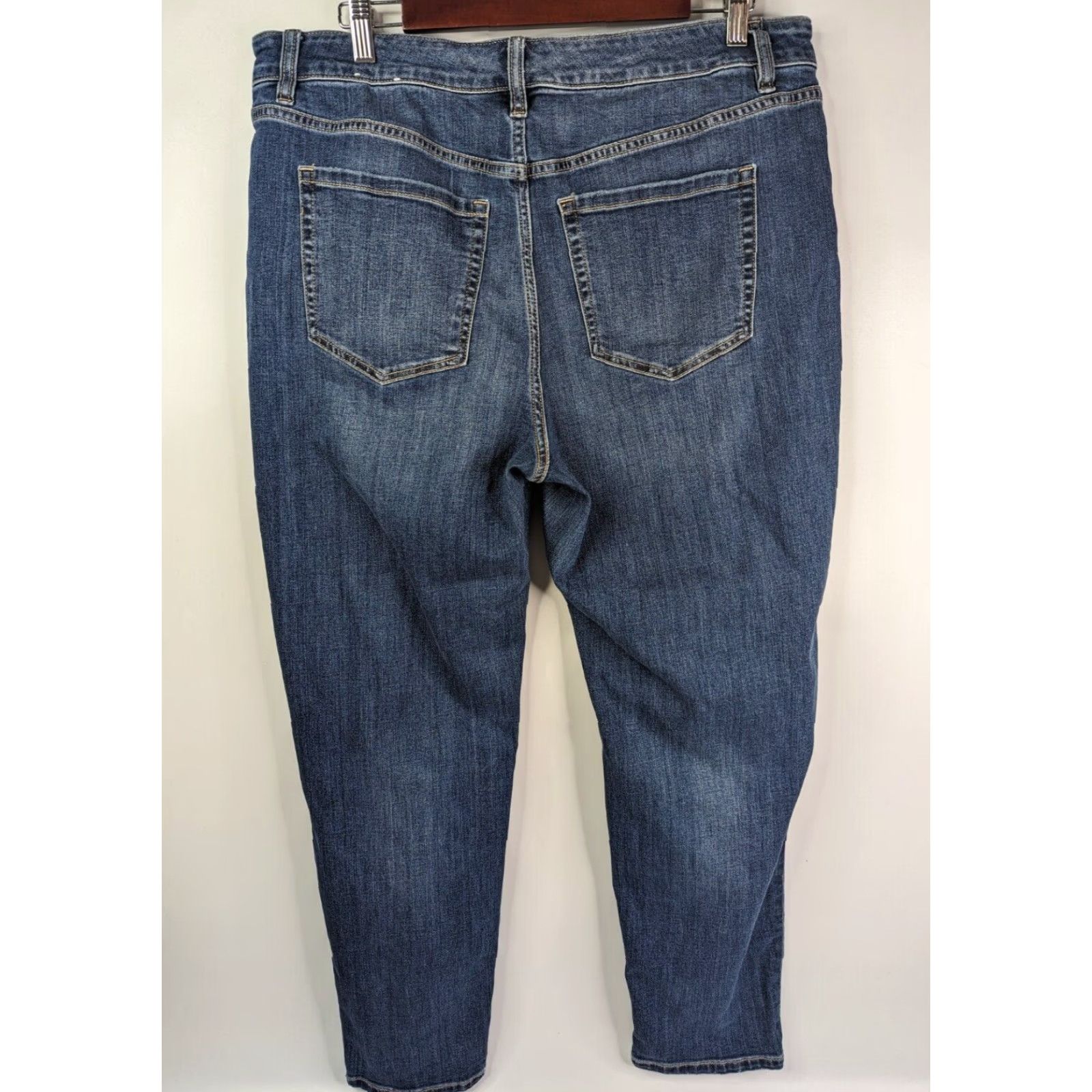 Vintage Lane Bryant Jeans Boyfriend 14 Blue Cotton Blend Denim Mid Rise Relaxed Slimming Comfort Stretch Plus Womens N/A Size 36" / US 14 / IT 50 - 4 Thumbnail