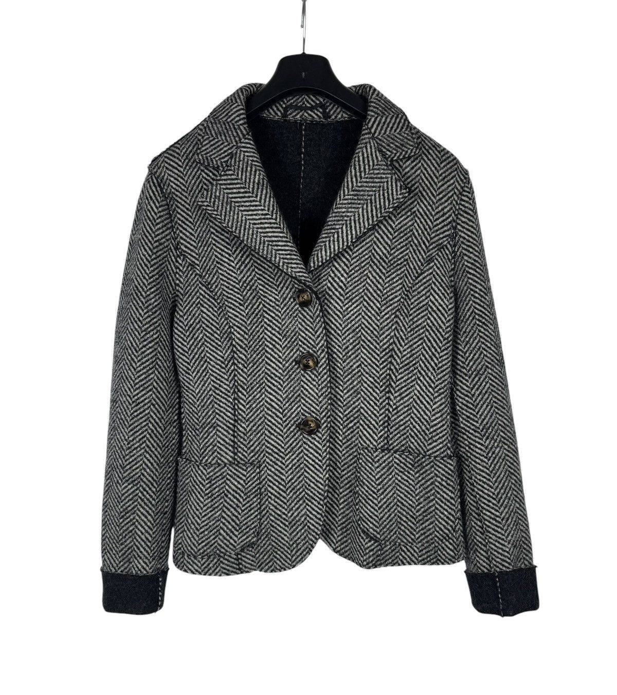 Weekend Max Mara Weekend Max Mara Herringbone Wool Blazer Jacket size US10 Size L / US 10 / IT 46 - 8 Thumbnail