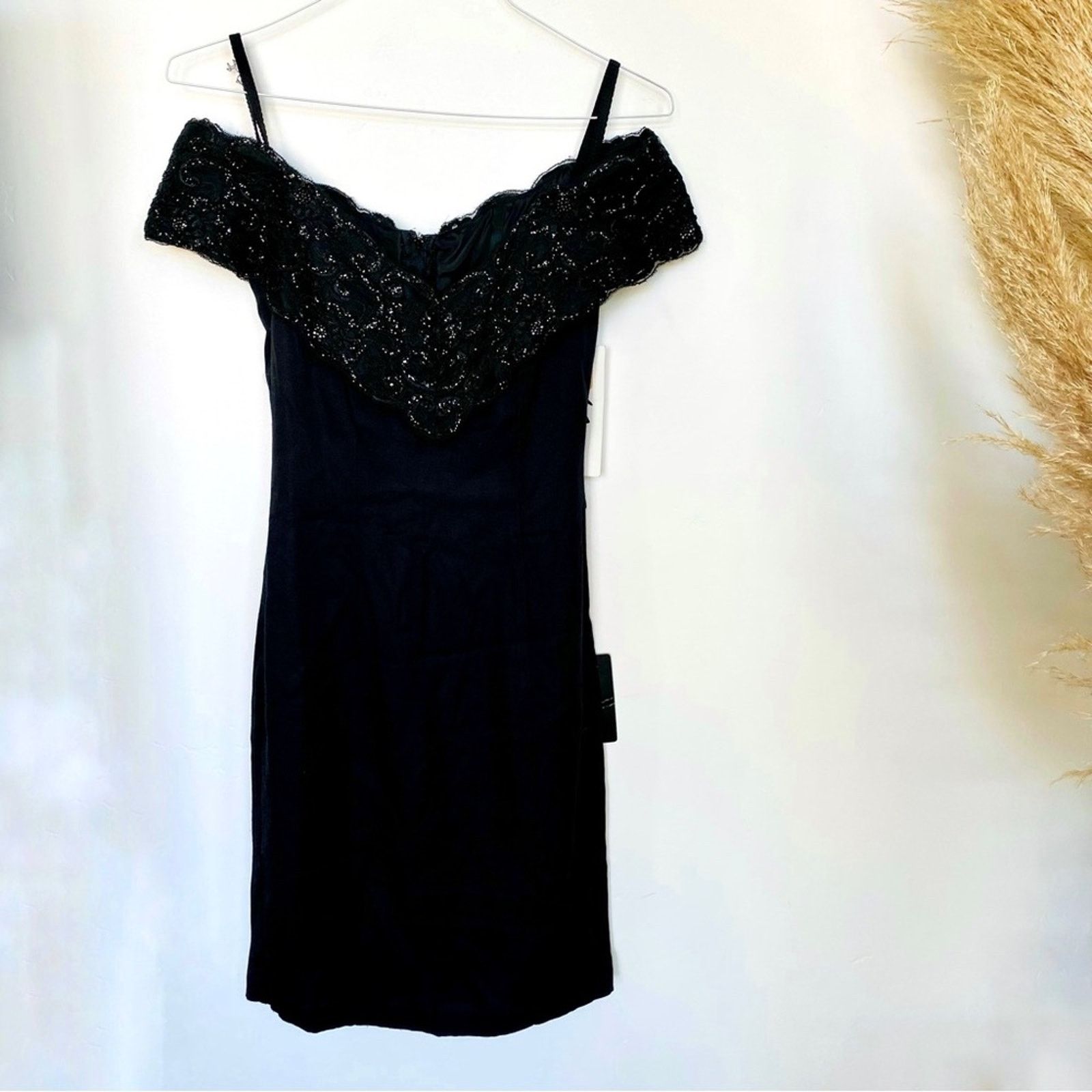 oh polly black corset dress Bandeau Ruffled Tiered Corset Mini Dress in Black